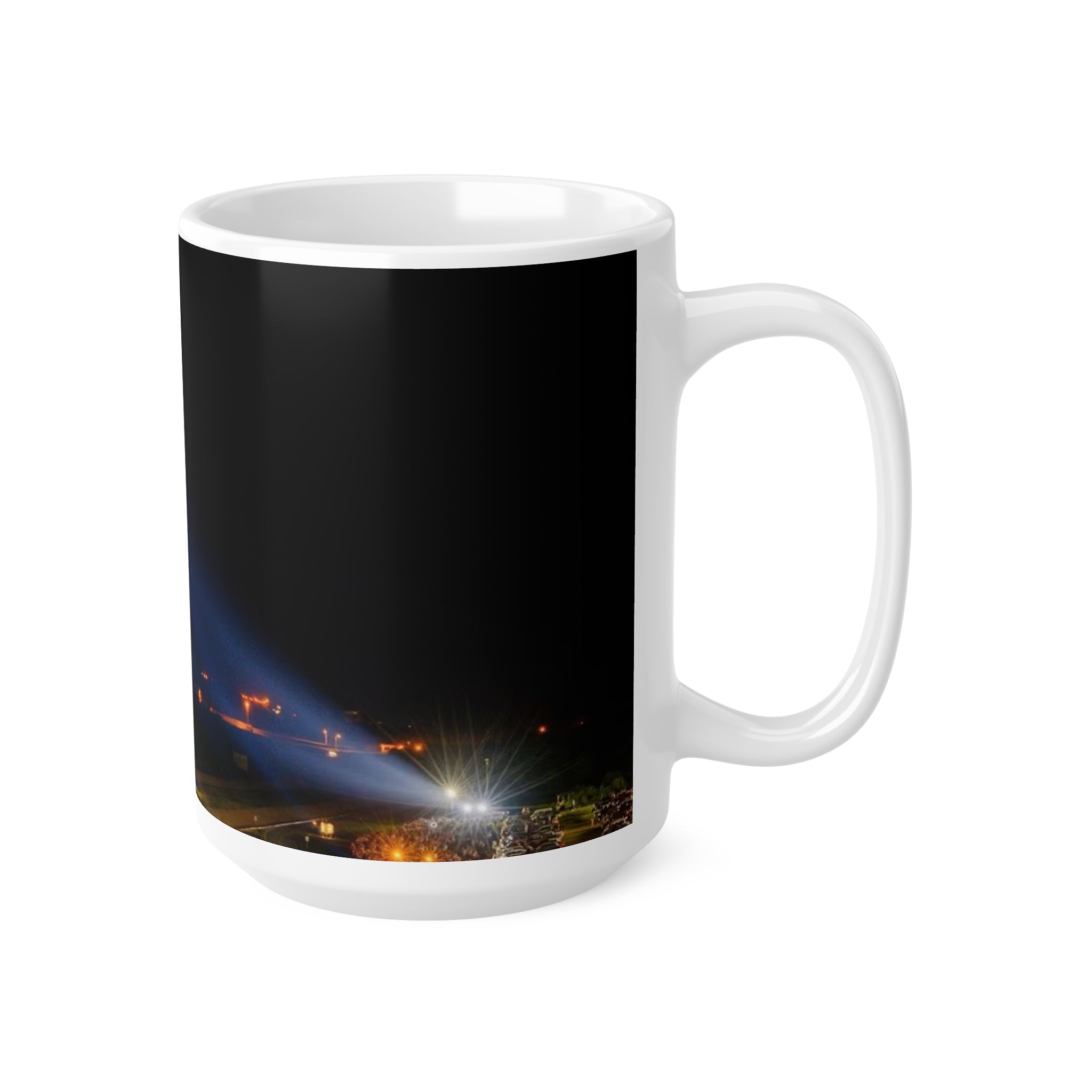 Space Shuttle Night Launch Ceramic Mug — NASA Rocket Coffee Cup (11oz/15oz)