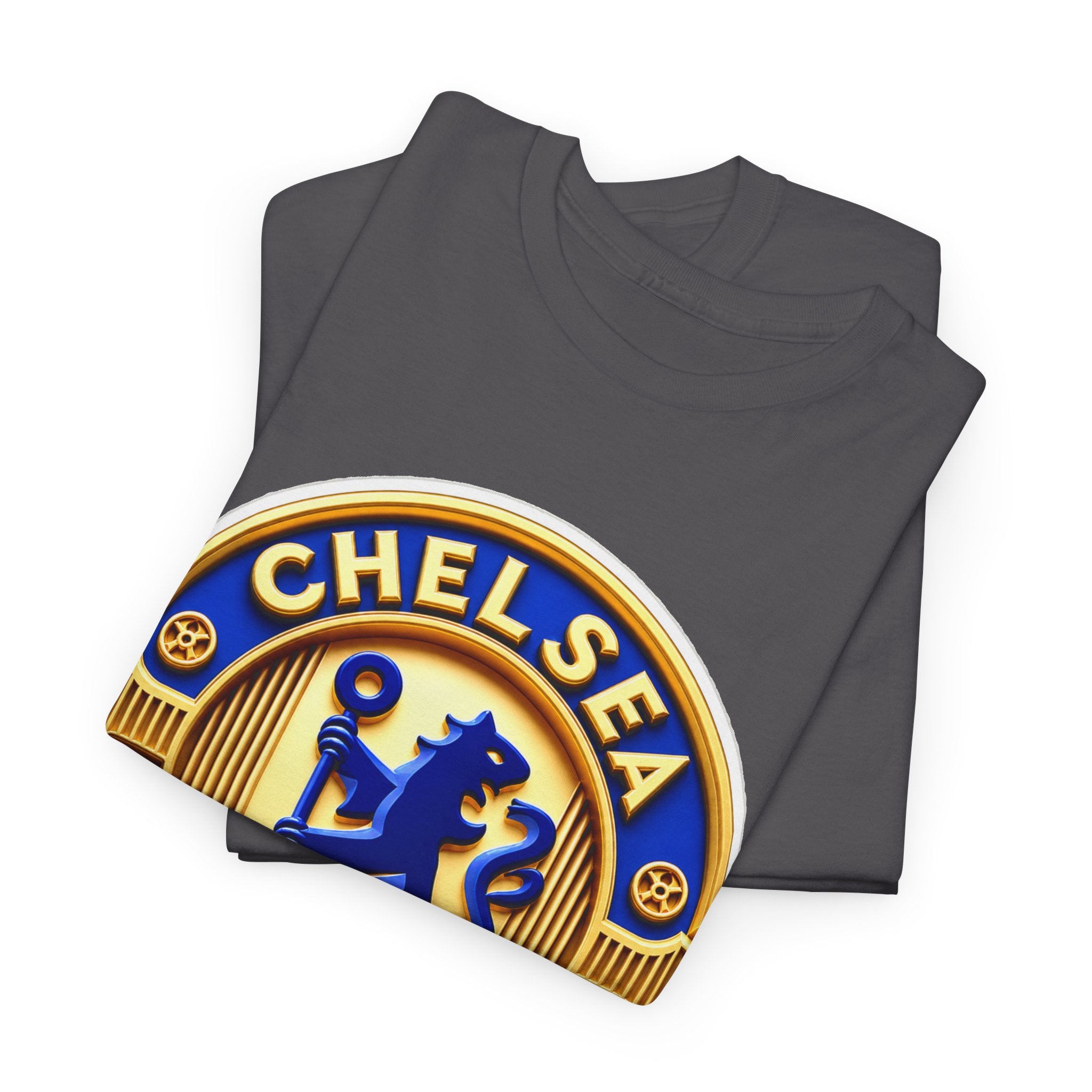 Chelsea Football Club Crest Tee — Retro Blue & Gold Soccer Emblem T-Shirt