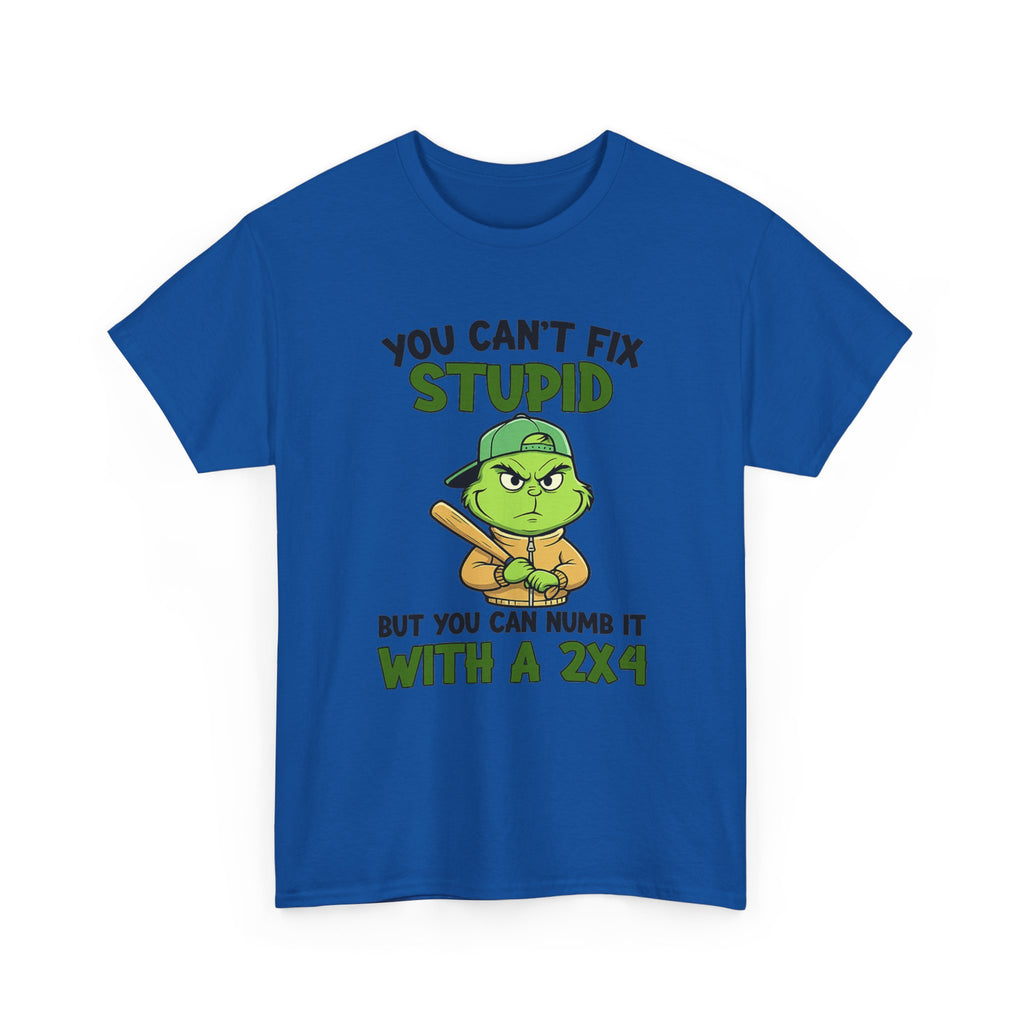Funny Carpenter T‑Shirt — "You Can't Fix Stupid But You Can Numb It With a 2x4"