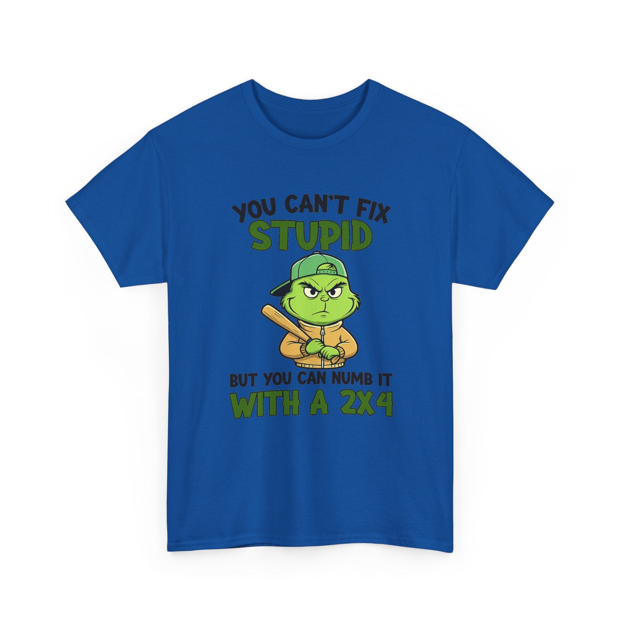 Funny Carpenter T‑Shirt — "You Can't Fix Stupid But You Can Numb It With a 2x4"