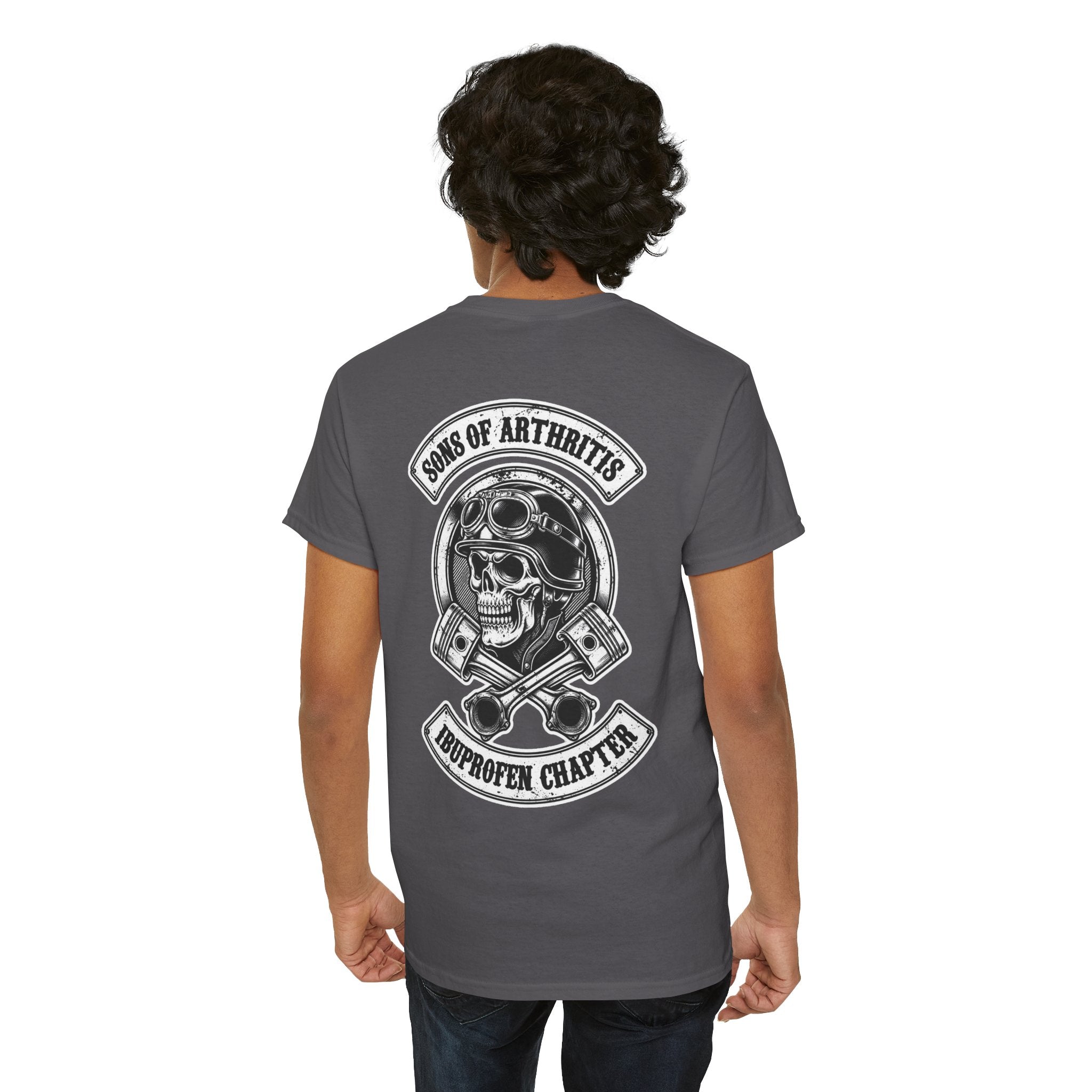 Sons of Arthritis Tee — Humorous Biker Skull "Ibuprofen Chapter" T-Shirt