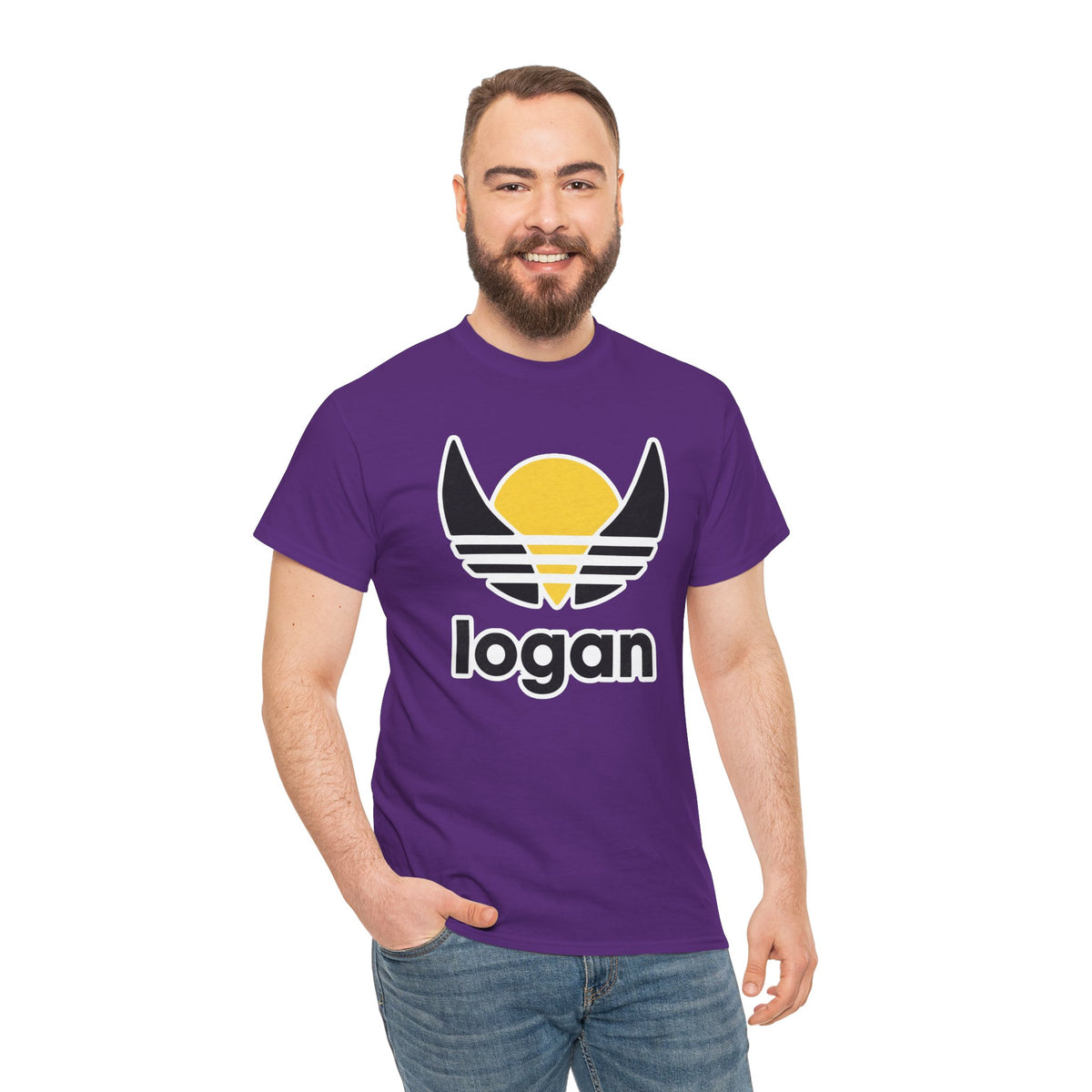 T‑Shirt — 'logan' Retro Sunrise Logo Cotton Tee