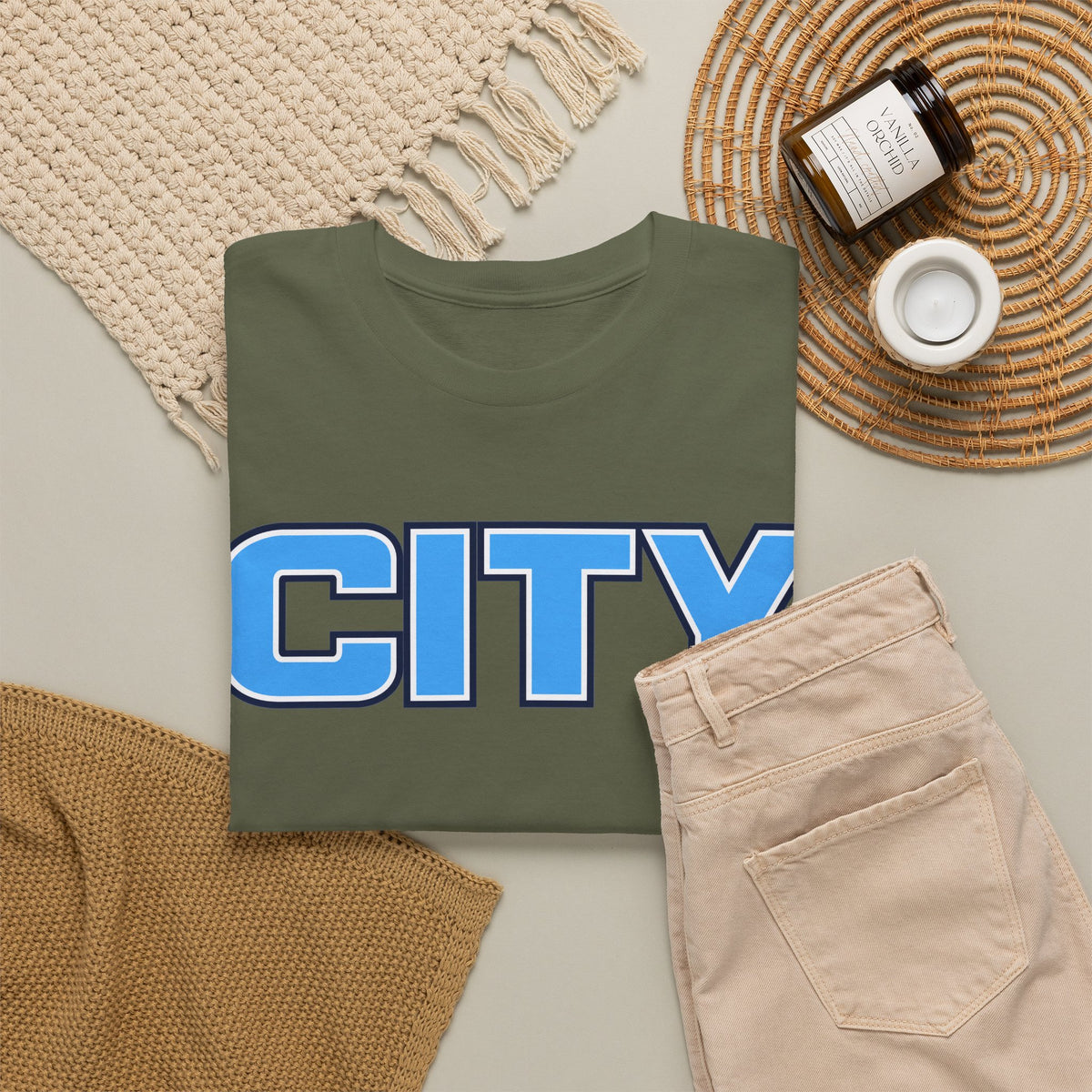 CITY Graphic Tee — Retro Man City Inspired Blue Block Letter T-Shirt