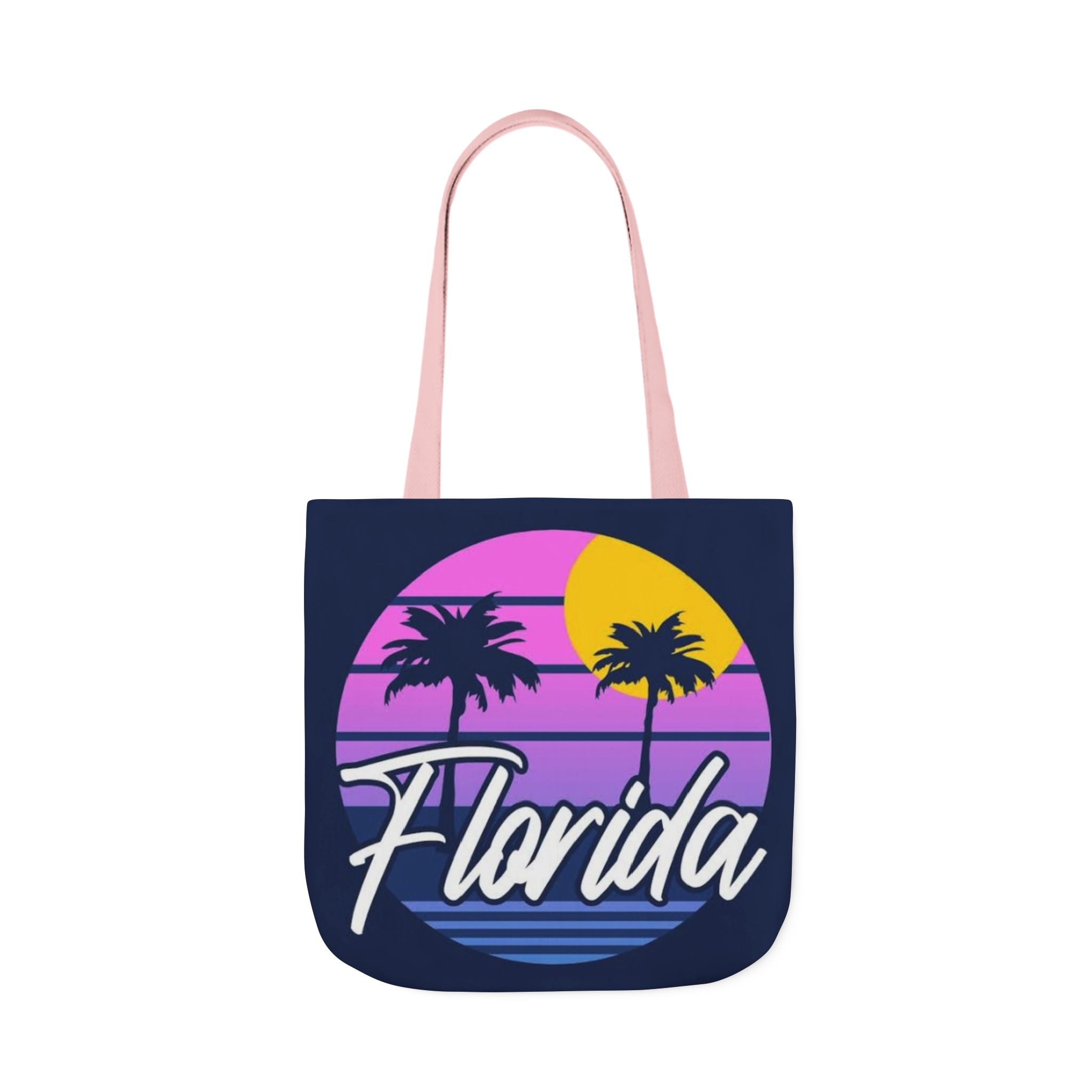 Florida Sunset Palm Tote Bag — Retro Beach Canvas Tote