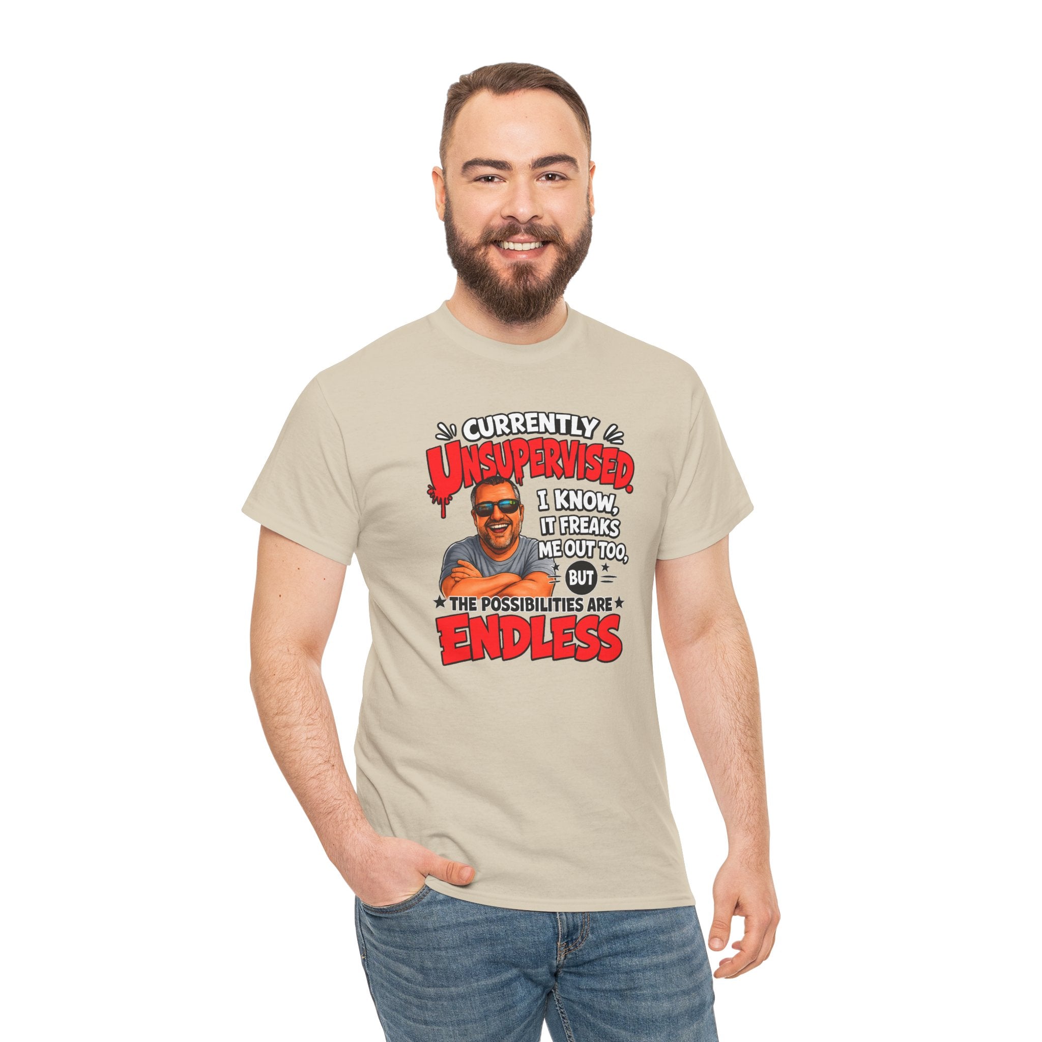T-Shirt — "Currently Unsupervised" Funny Vintage Dad Humor Tee