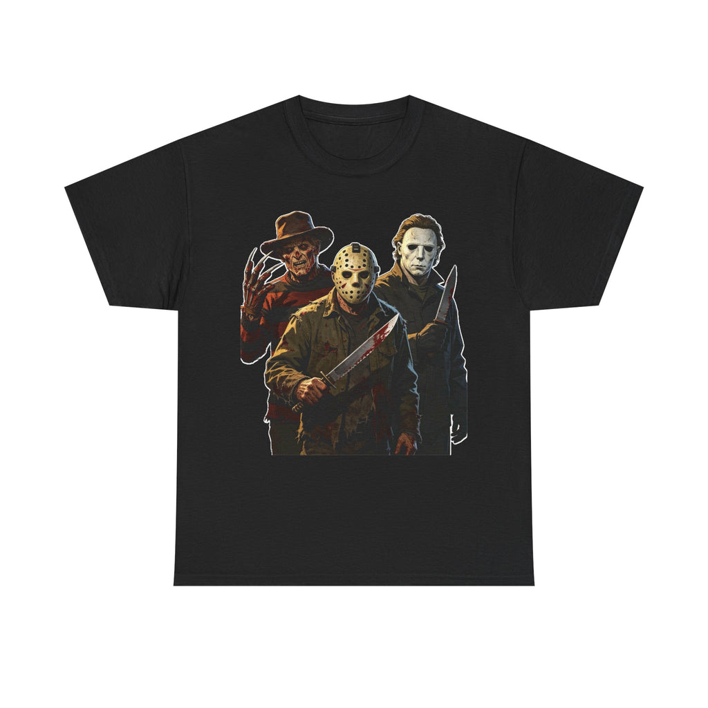 Horror Icons T-Shirt — Freddy, Jason & Michael Trio Graphic Tee