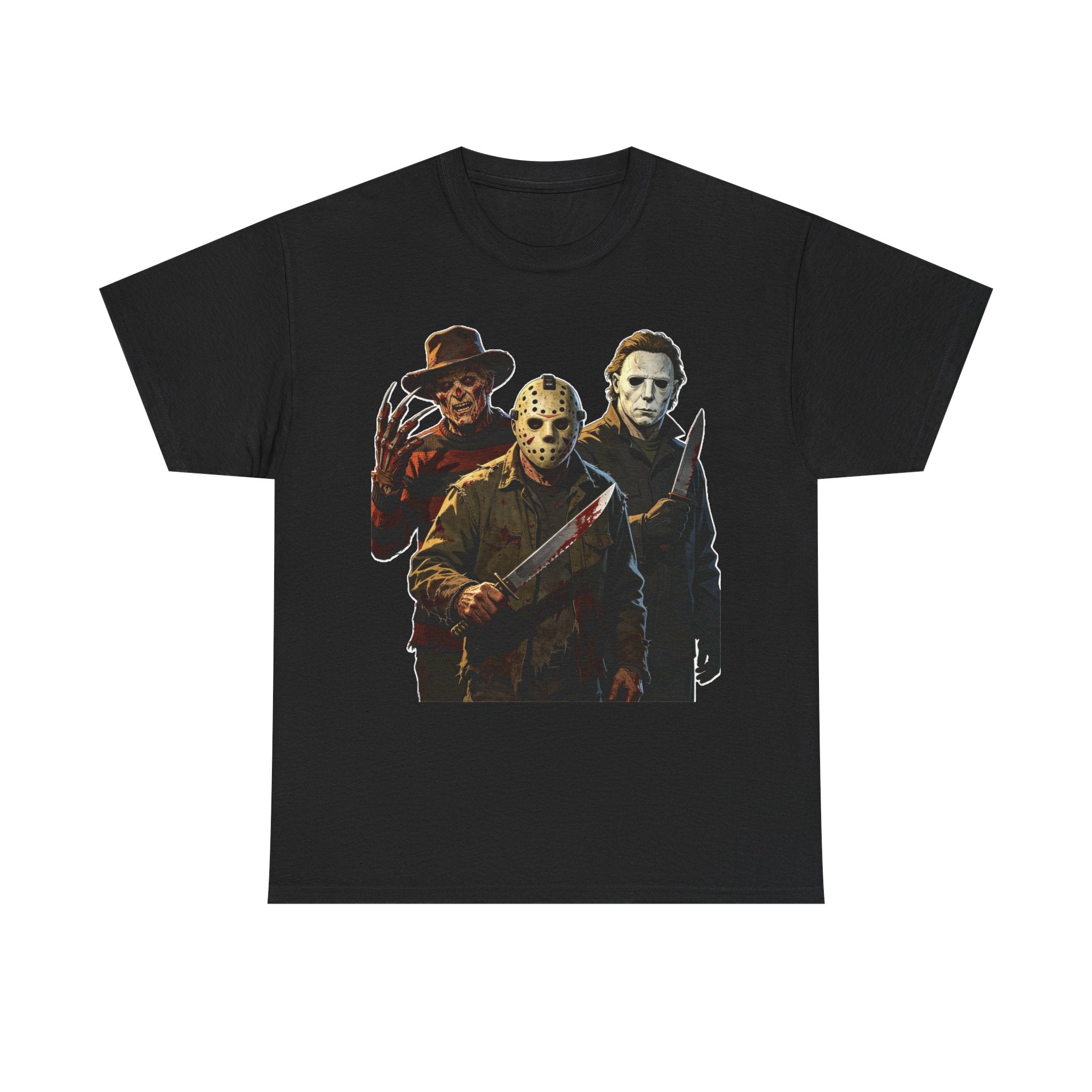 Horror Icons T-Shirt — Freddy, Jason & Michael Trio Graphic Tee