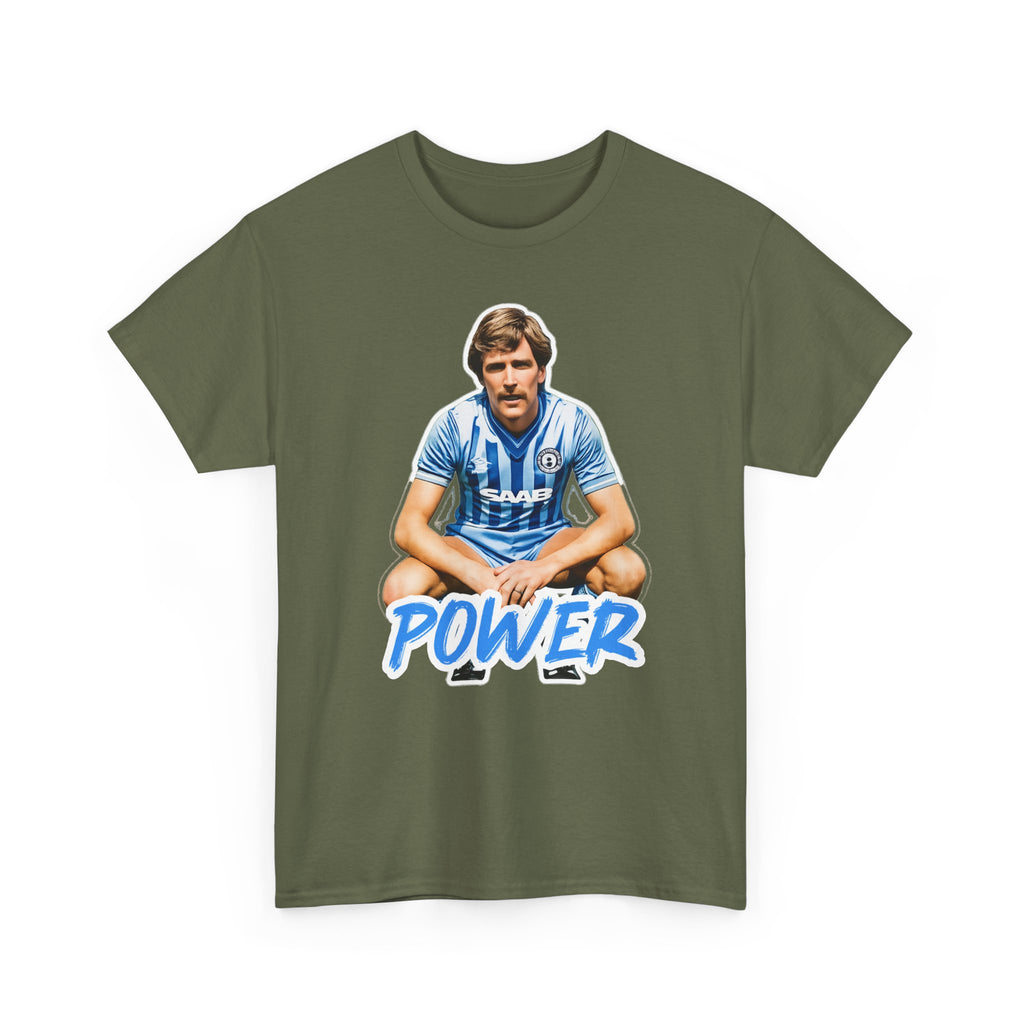 Paul Power Manchester City Legend Player Graphic Tee — Retro Football Jersey Design