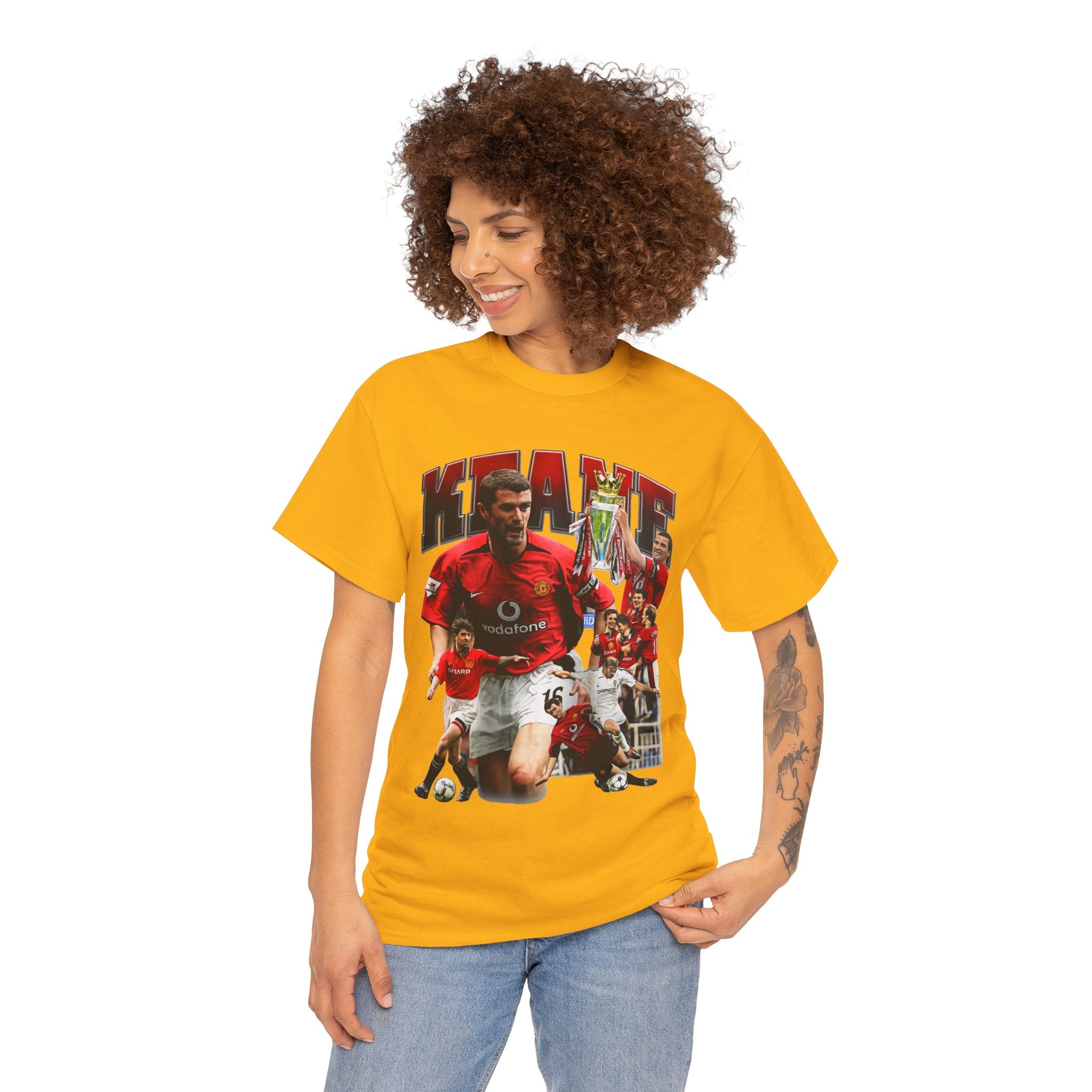Roy Keane Football Legens Collage Tee — Retro Man United Tribute Shirt