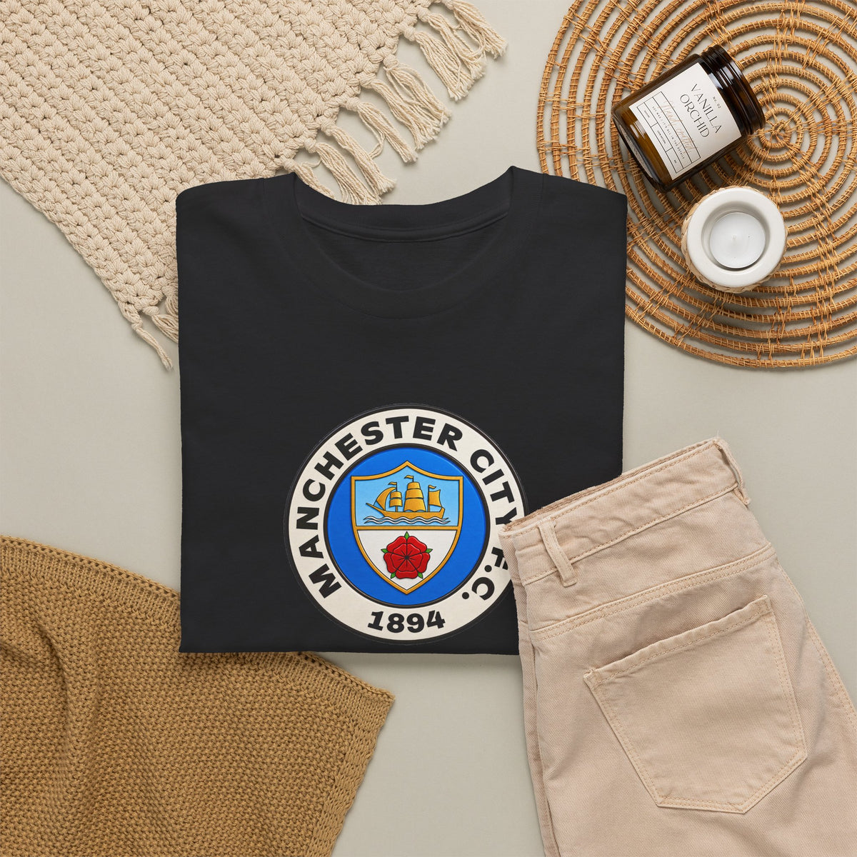 Manchester City retro inspired Unisex Heavy Cotton Tee
