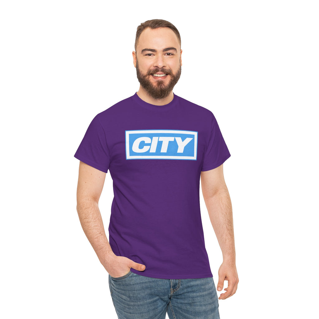 City Logo T-Shirt — Bold Blue Box Graphic Tee