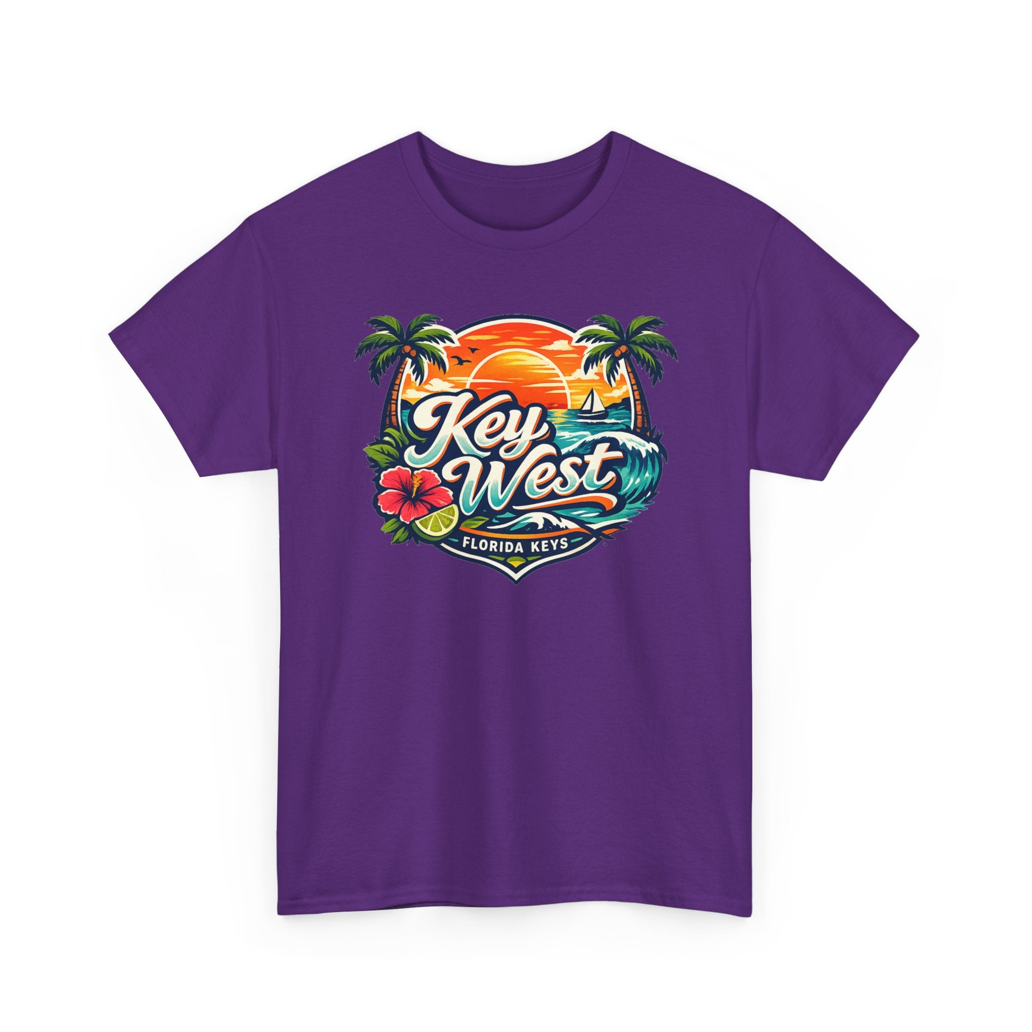 Key West Florida Keys T‑Shirt — Tropical Sunset Palm Beach Souvenir Tee