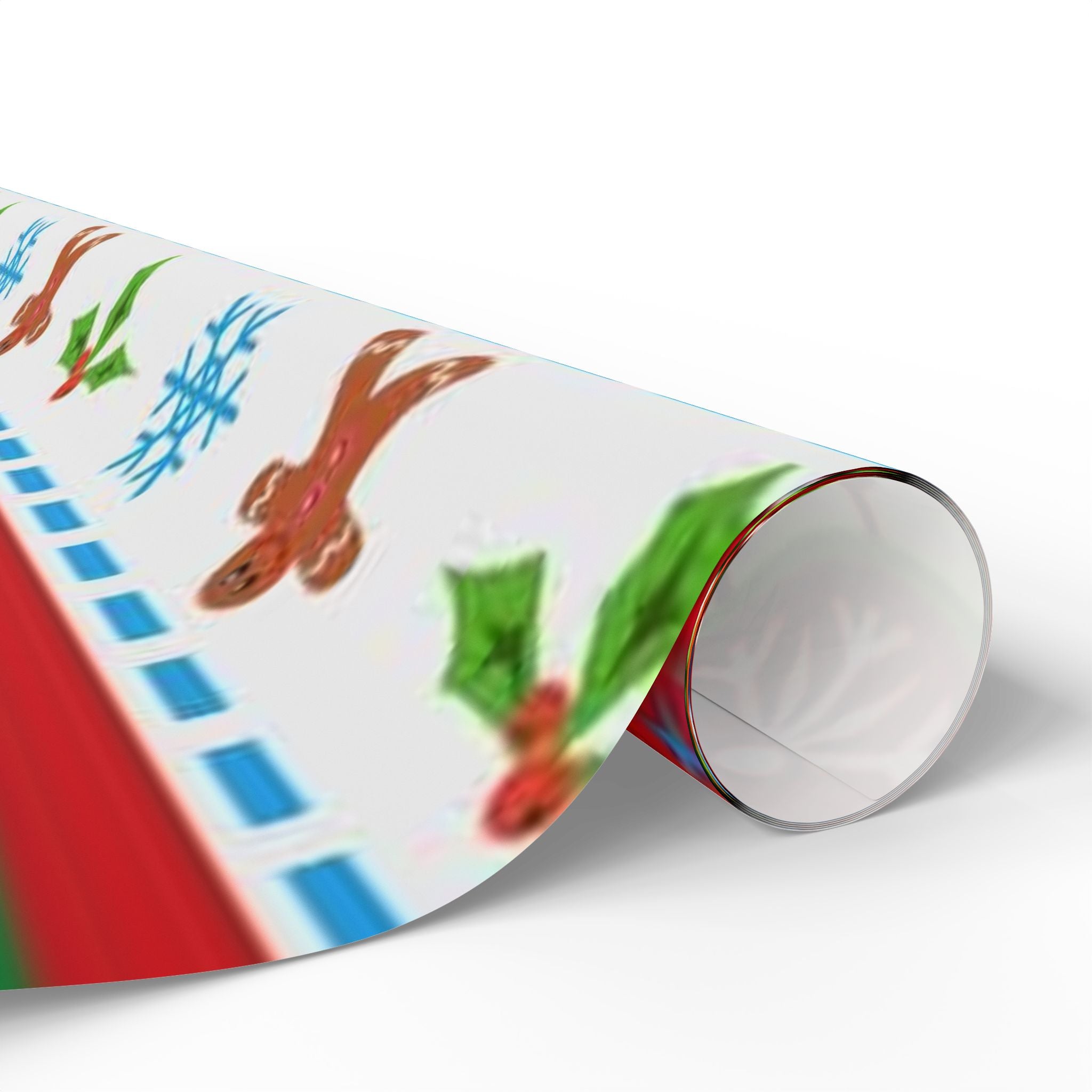 Christmas Stripe Wrapping Paper - Festive Gingerbread & 'Merry Christmas' Holiday Gift Wrap