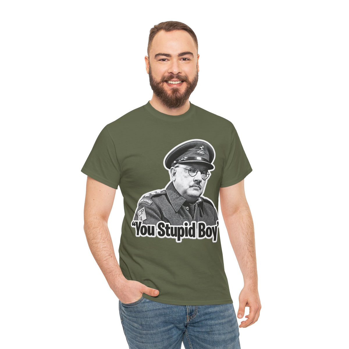 Dads Army Inspired You Stupid Boy T-Shirt — Vintage Cop Illustration Funny Graphic Tee
