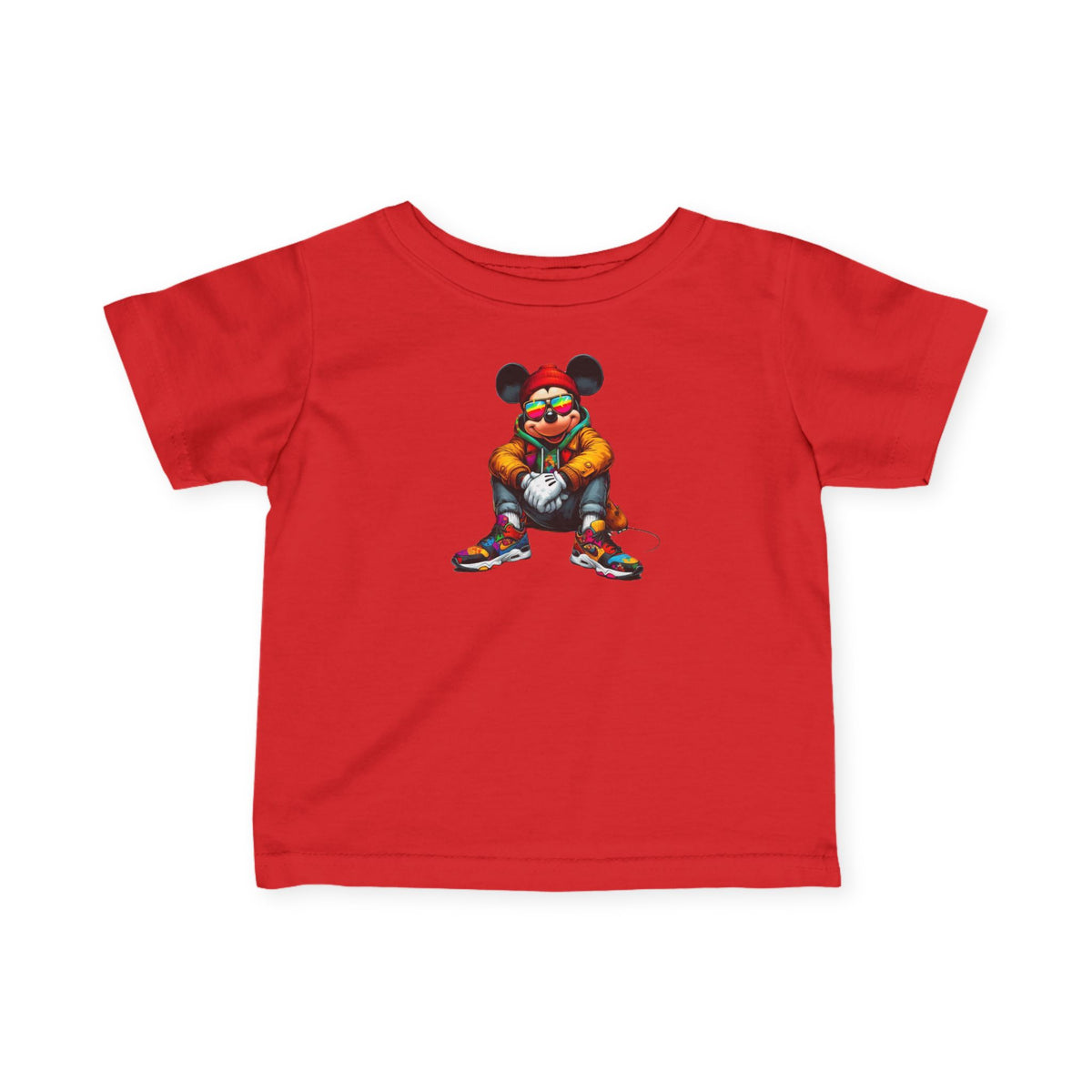 Mickey Mouse Infant Tee — Colorful Cartoon Mouse in Sneakers Baby Shirt
