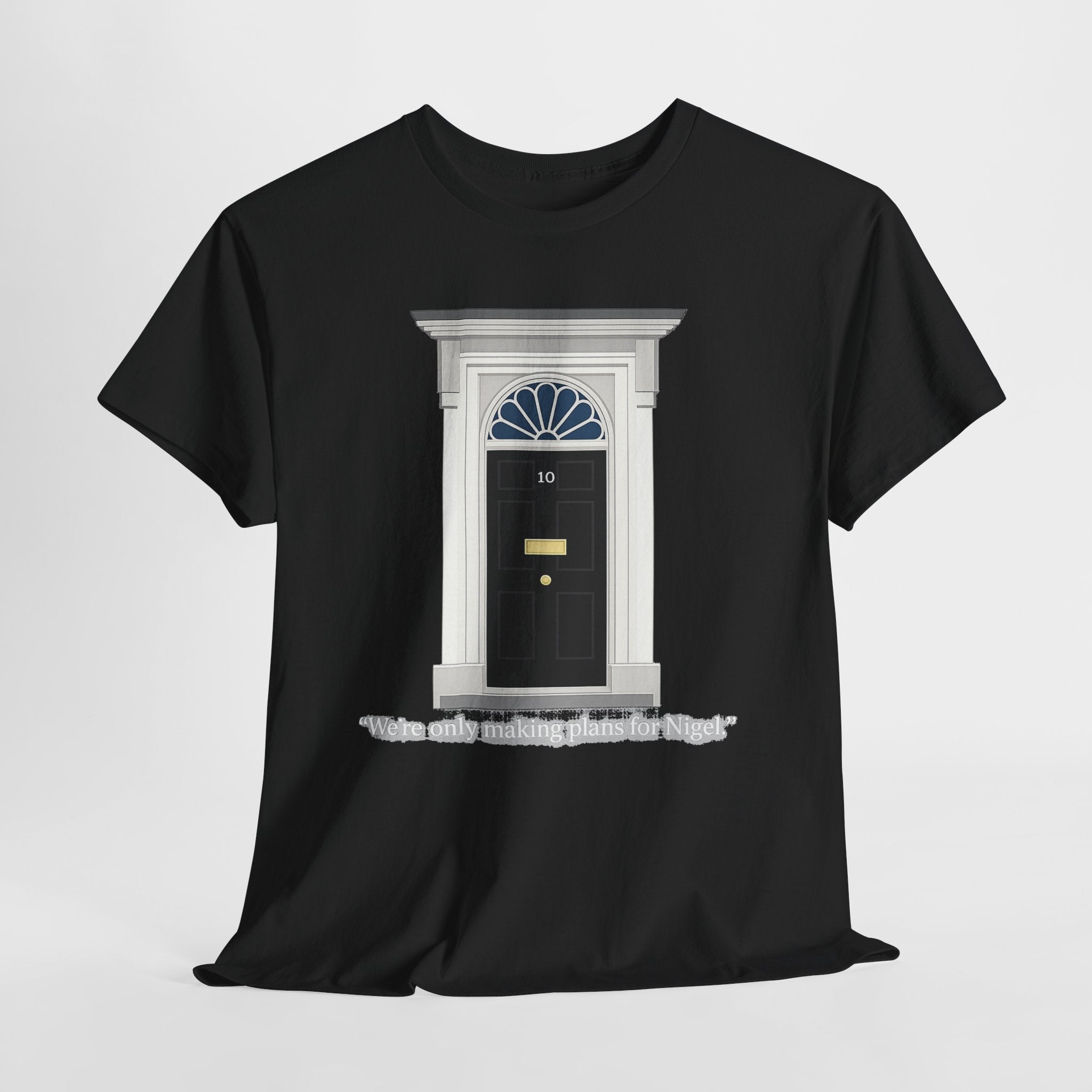 Doorway Graphic Tee — 'With Only a Knocking, who will be Might?' Black T‑Shirt