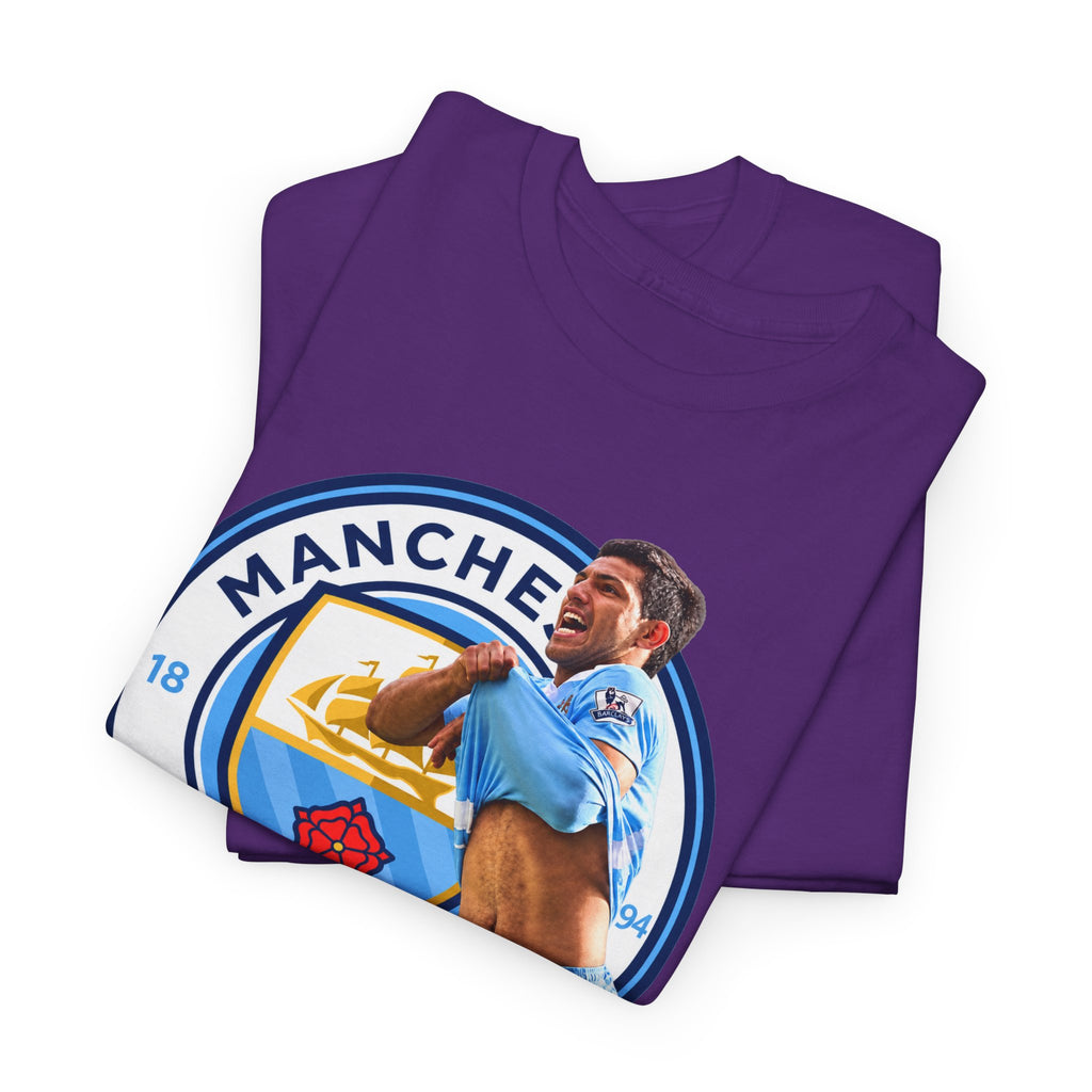 Sergio Aguero Manchester City Legend Soccer Tee — Player Celebration Graphic T-Shirt