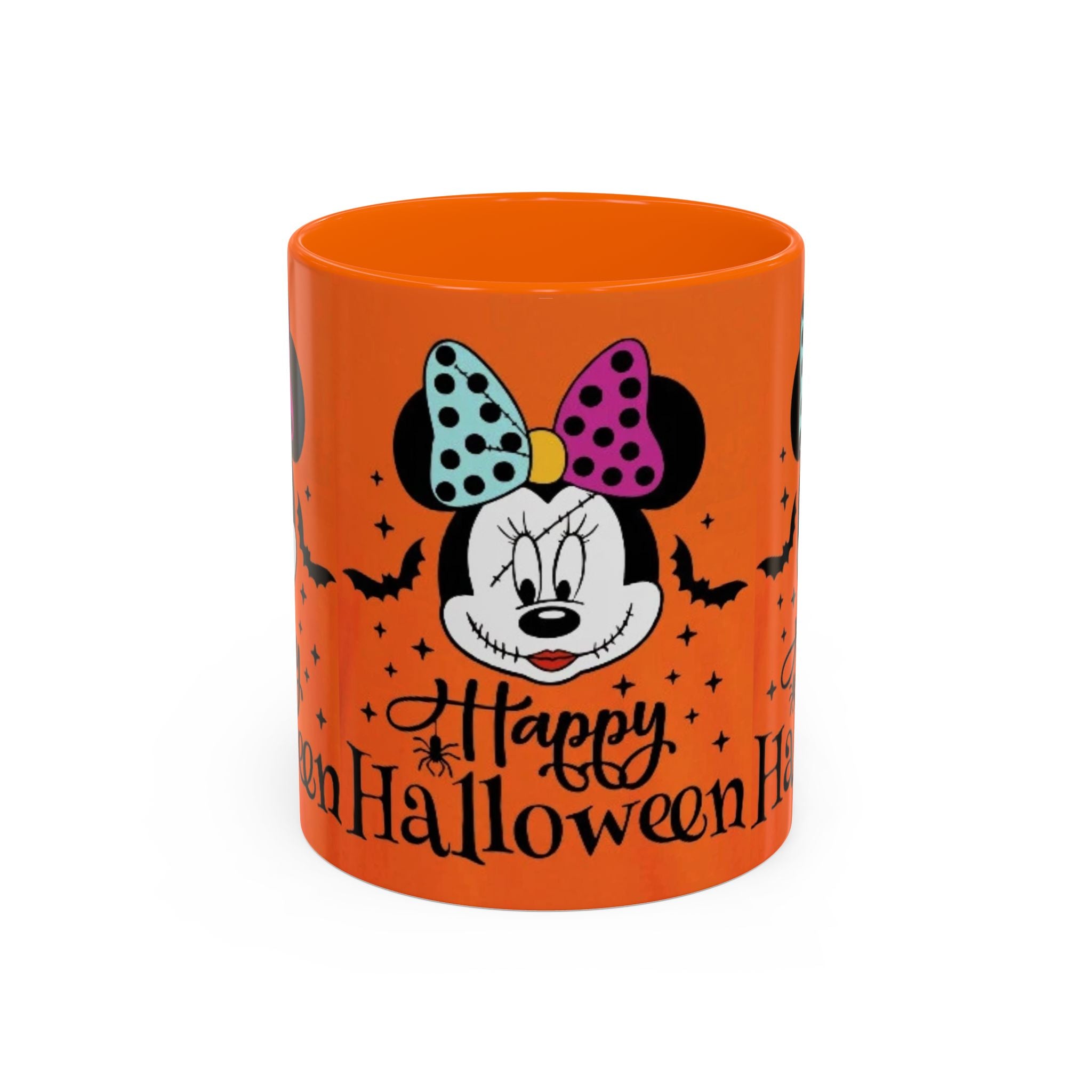 Halloween Minnie Mouse Accent Coffee Mug – "Happy Halloween" Orange 11/15oz