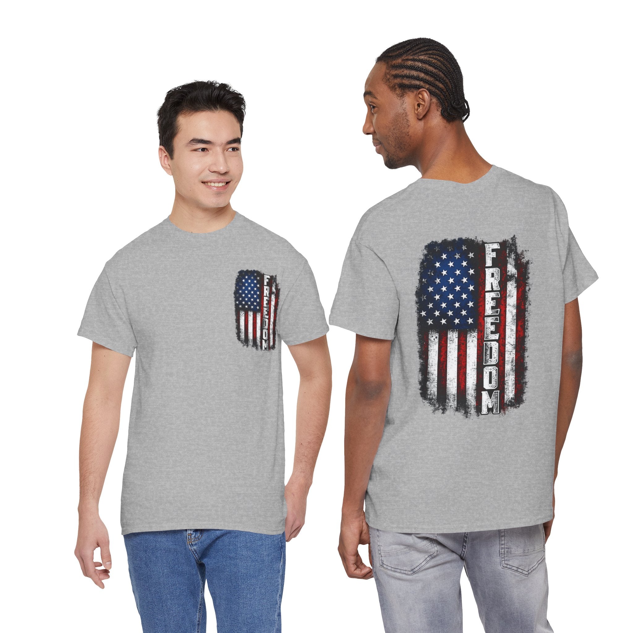 Freedom American Flag T-Shirt — Distressed USA Patriotic Tee