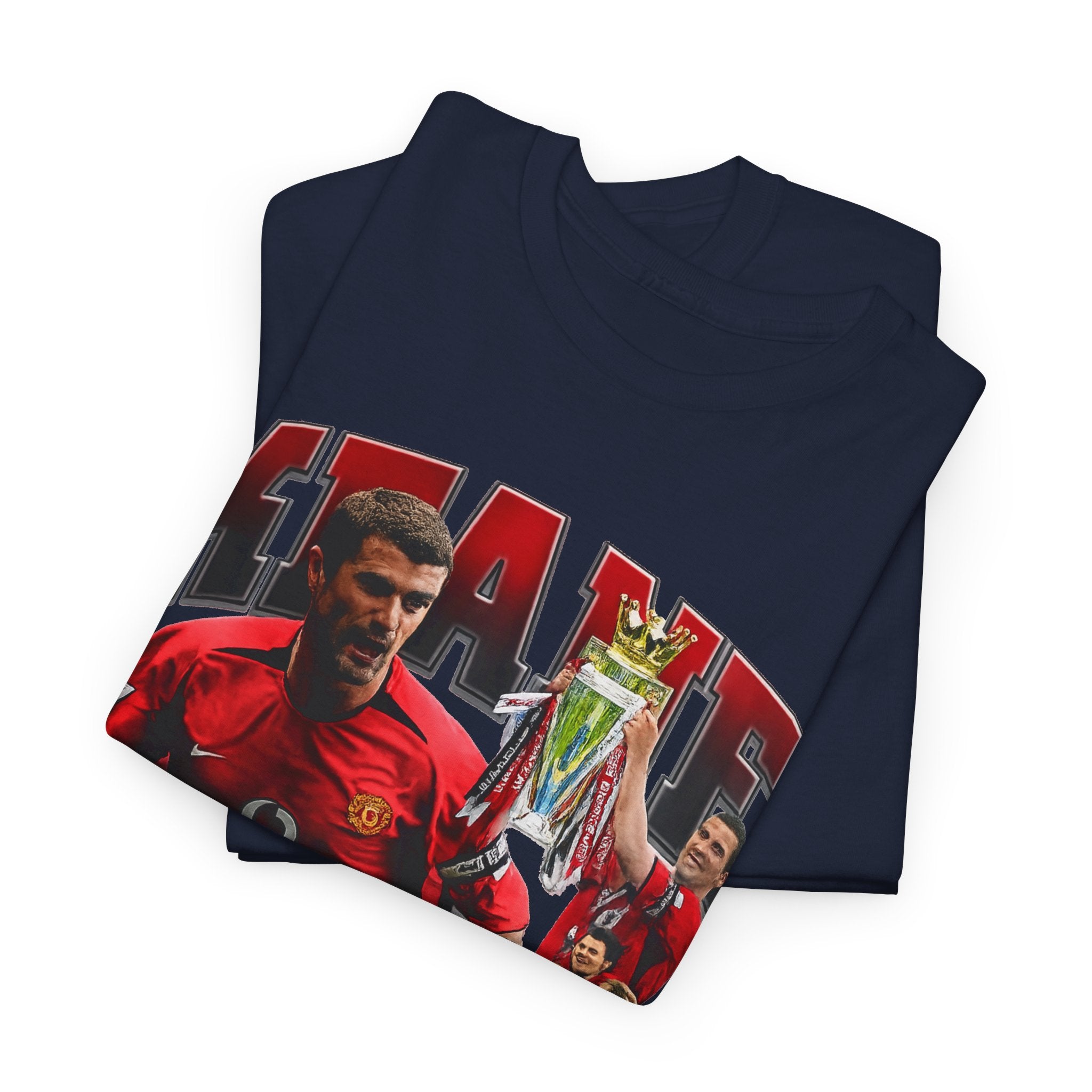 Roy Keane Football Legens Collage Tee — Retro Man United Tribute Shirt