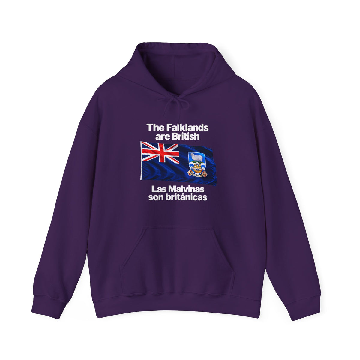 Falklands Are British Hoodie – Bilingual 'Las Malvinas son británicas' Flag Pullover