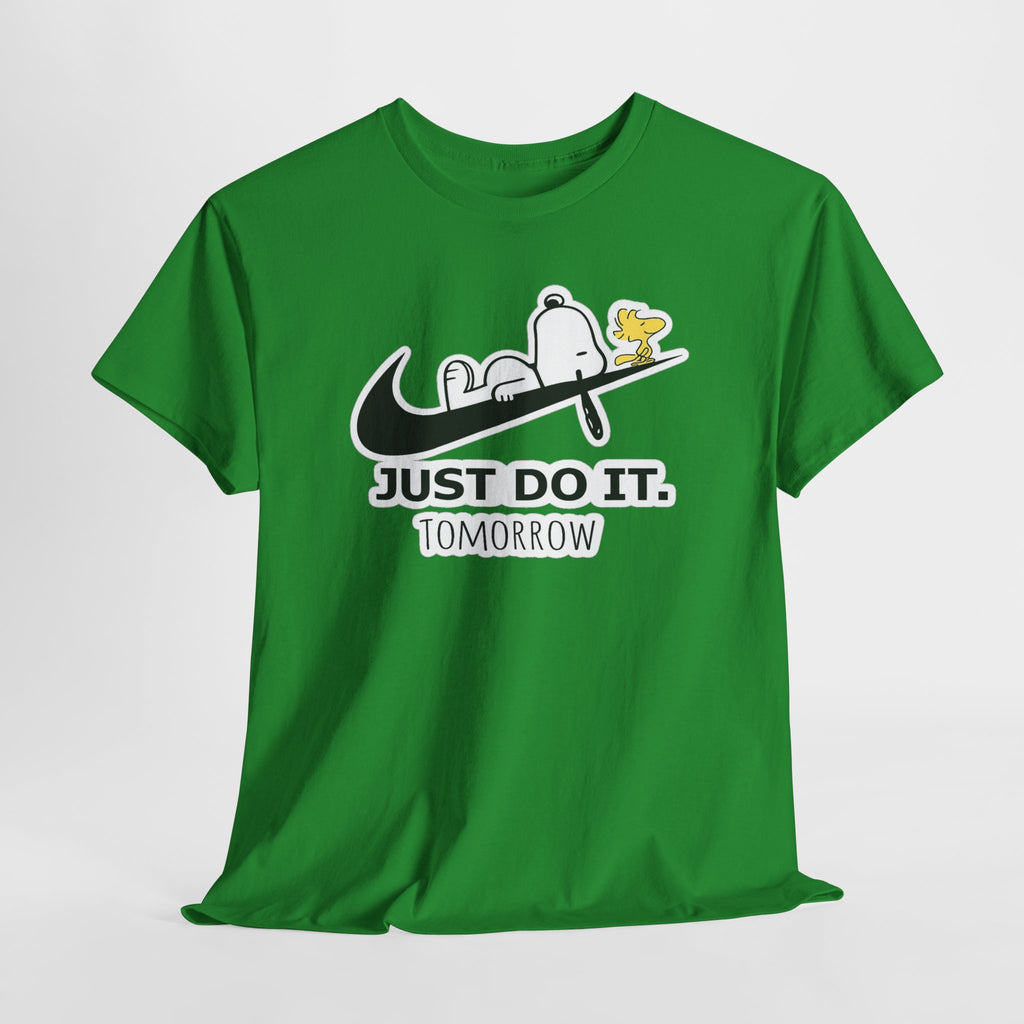 Snoopy "Just Do It Tomorrow" Graphic Cotton T-Shirt