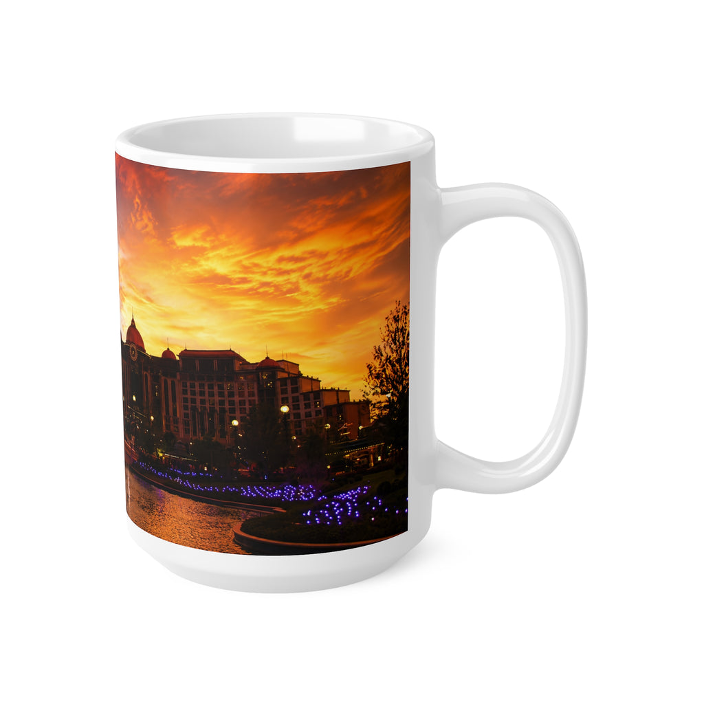 Epic Universe Sunset Ceramic Mug — Vibrant Sunset Skyline Coffee Cup (11oz & 15oz)