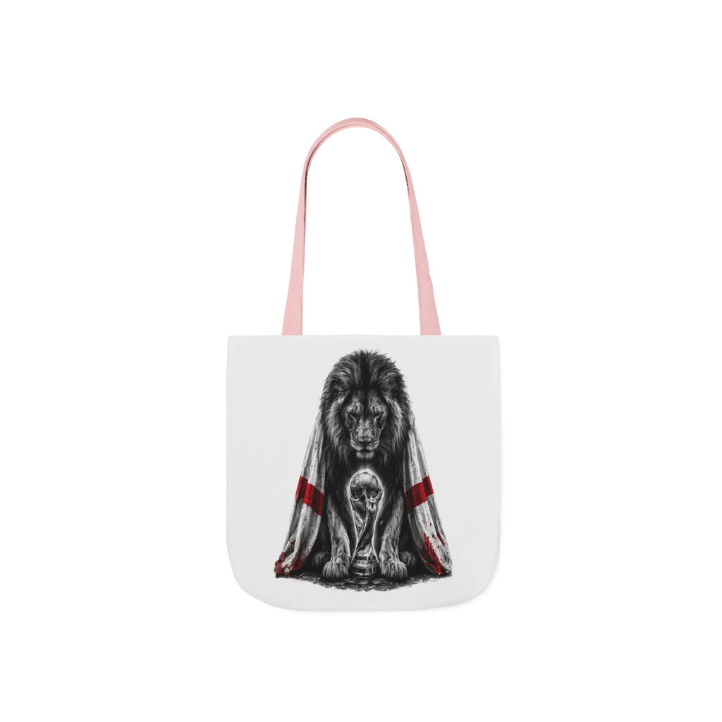 England Lion Guardian Canvas Tote — Protective Lion & Cub Illustration Tote Bag