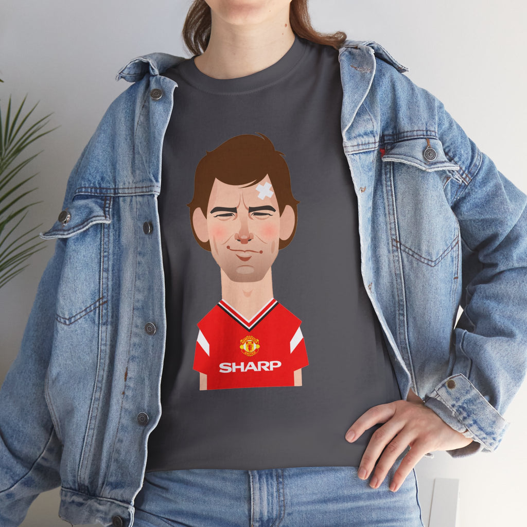 Bryan Robson Manchester United Legend Portrait Cotton T-Shirt
