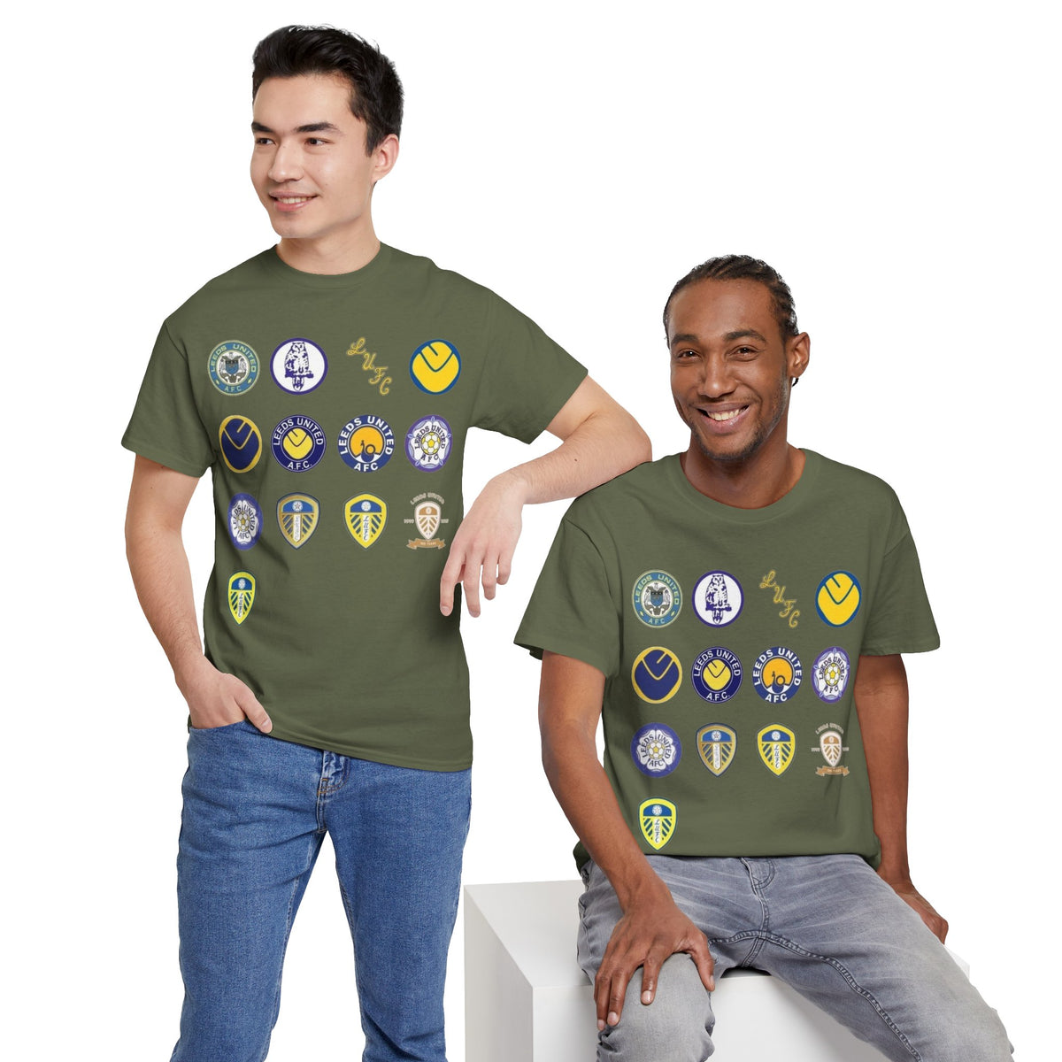 Leeds United Retro Crest Cotton T-Shirt — Vintage Football Club Emblem Tee