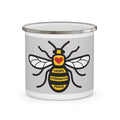 Manchester Yellow Bee Design with 'Hope Strength Peace' | Enamel Camping Coffee Cup