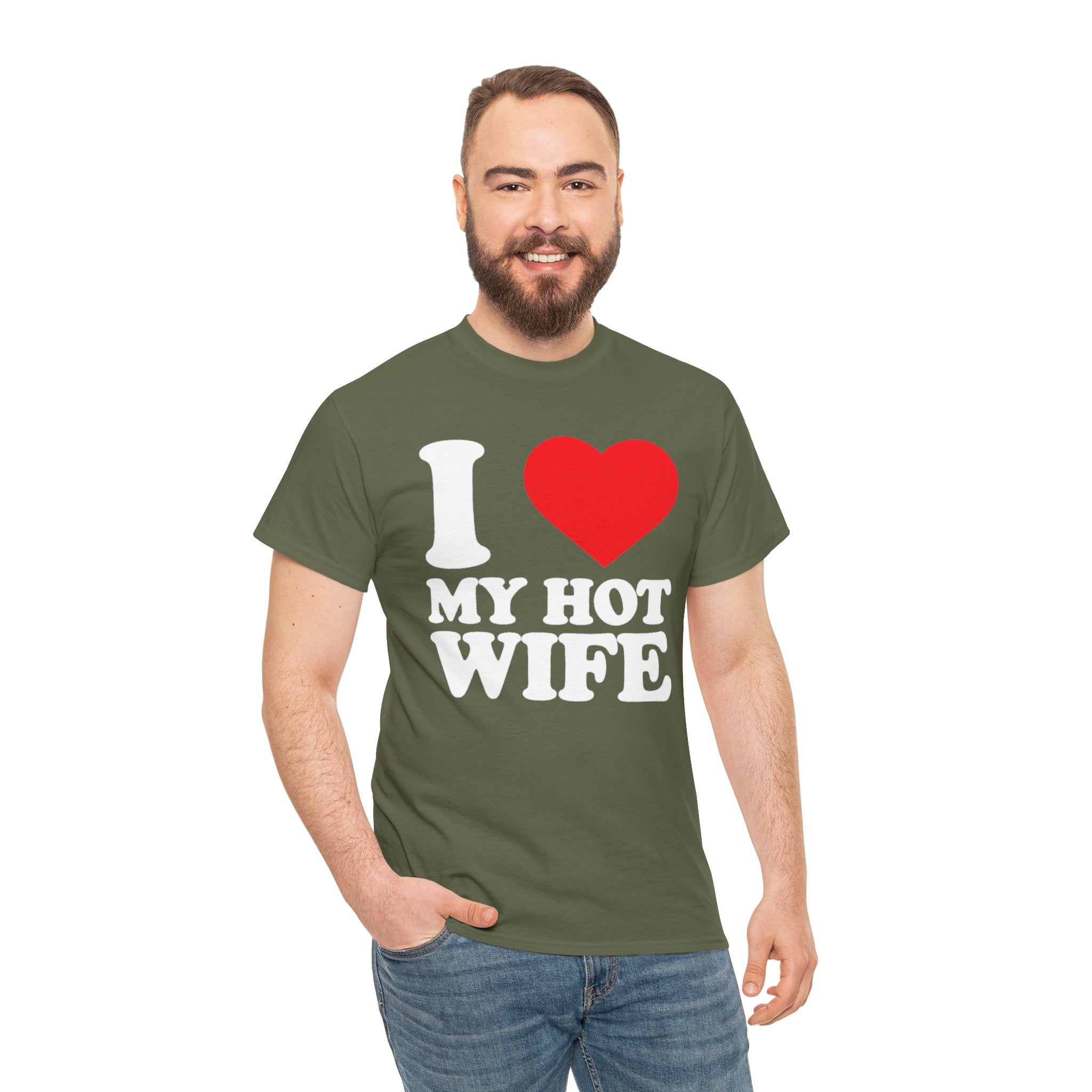 I  My Hot Wife T-Shirt - Funny Couples Tee, Romantic Gift for Husband or Wife