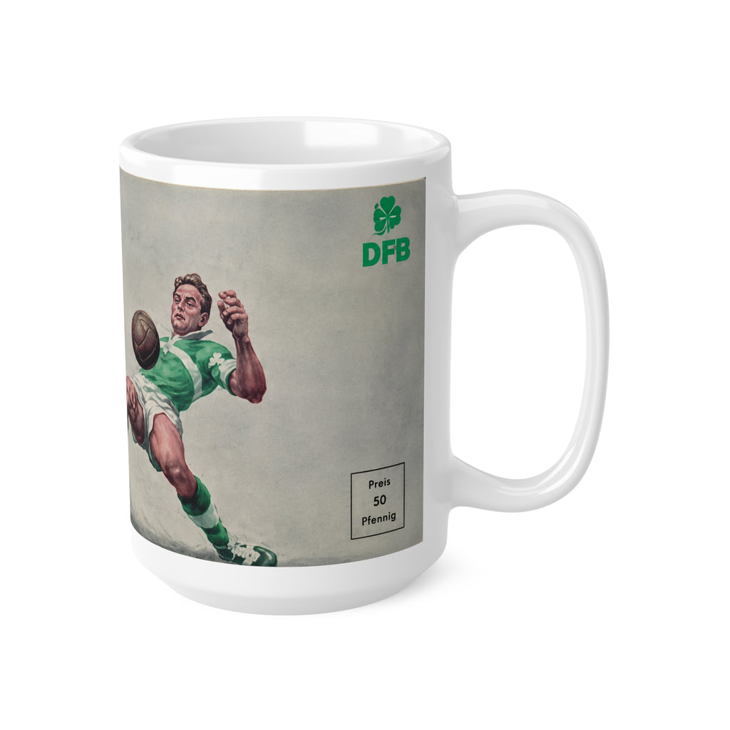 1959 European Cup Final Programme Cover Inspired Mug — Real Madrid vs Stade Reims Ceramic Coffee Cup