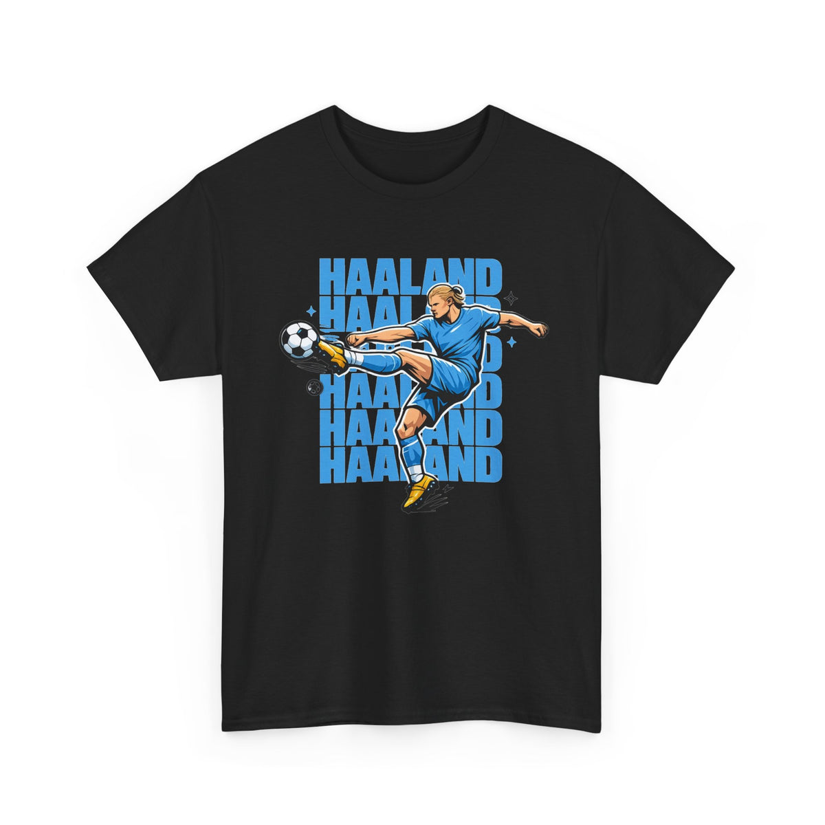 Haaland Manchester City Inspired Cotton T-Shirt — Striker Action Graphic Football Shirt