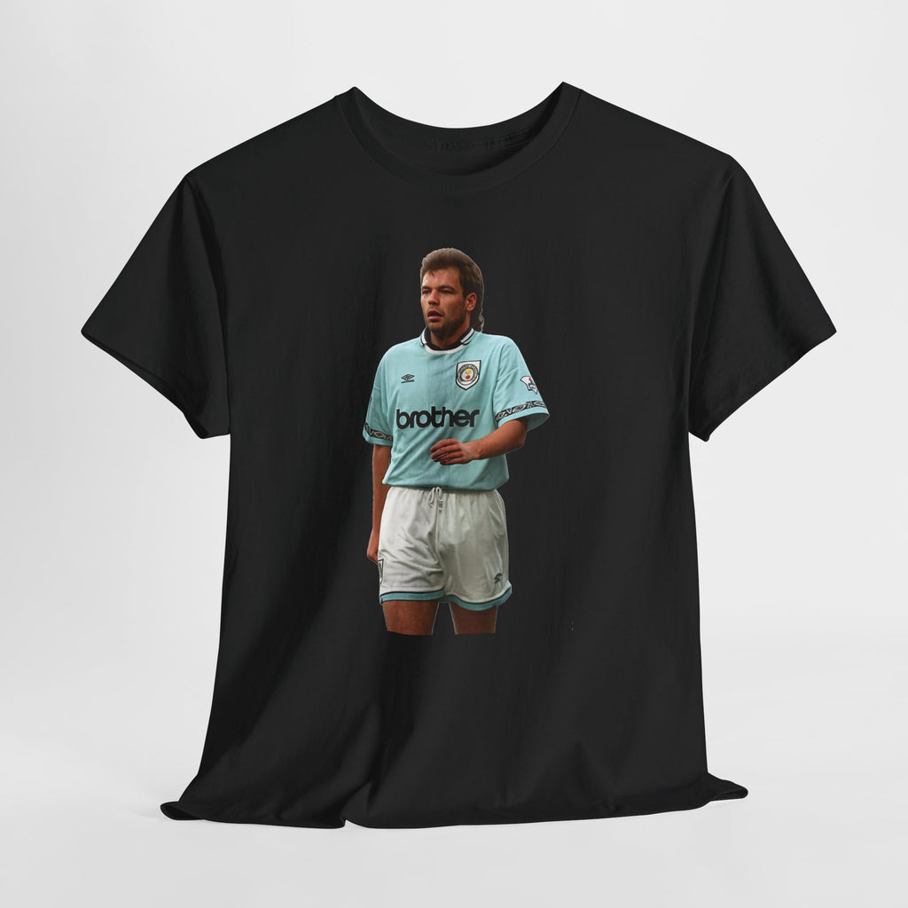 Uwe Rosler Manchester City Legend Graphic Tee - Retro Football Kit Print