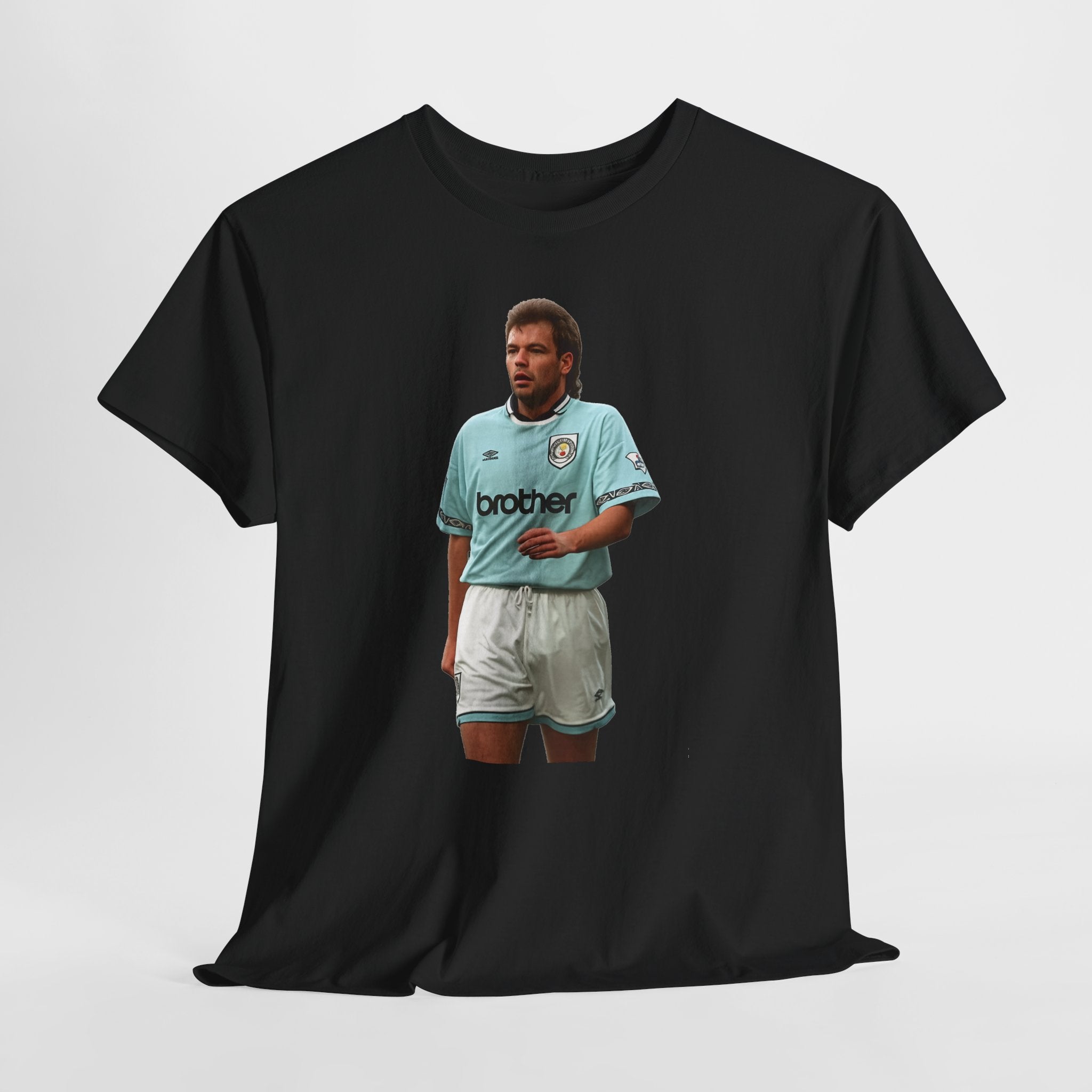 Uwe Rosler Manchester City Legend Graphic Tee - Retro Football Kit Print