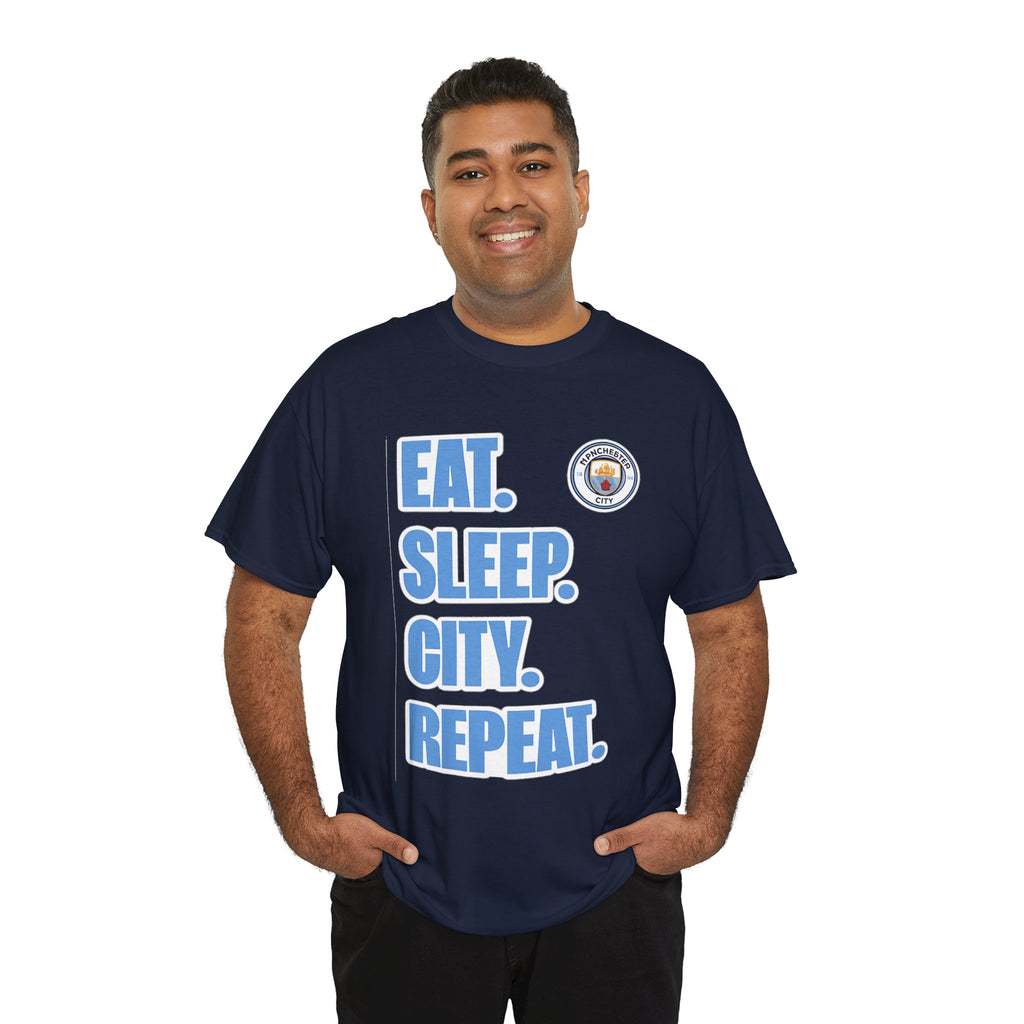 Eat. Sleep. City. Repeat. T‑Shirt — Manchester City Fan Tee