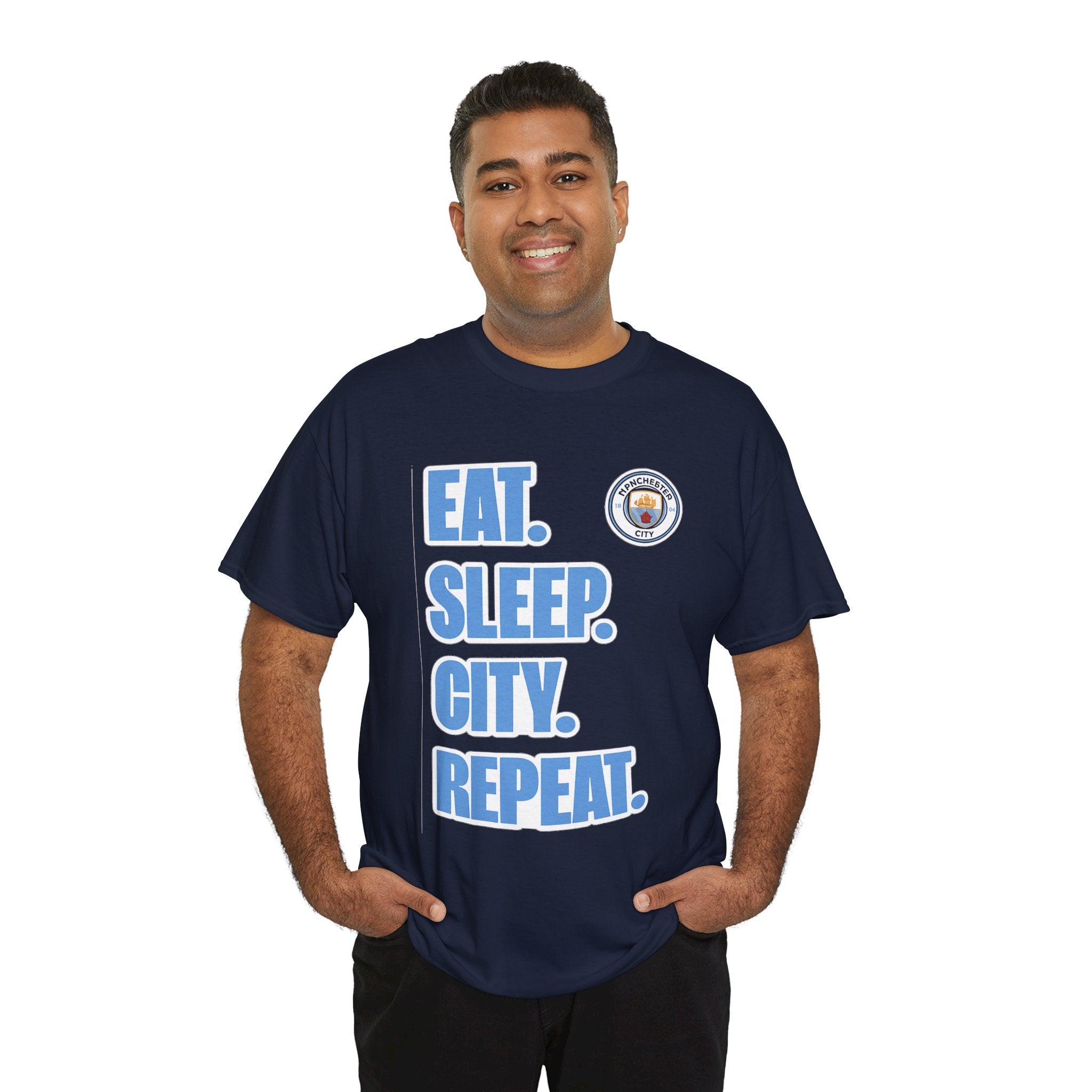 Eat. Sleep. City. Repeat. T‑Shirt — Manchester City Fan Tee