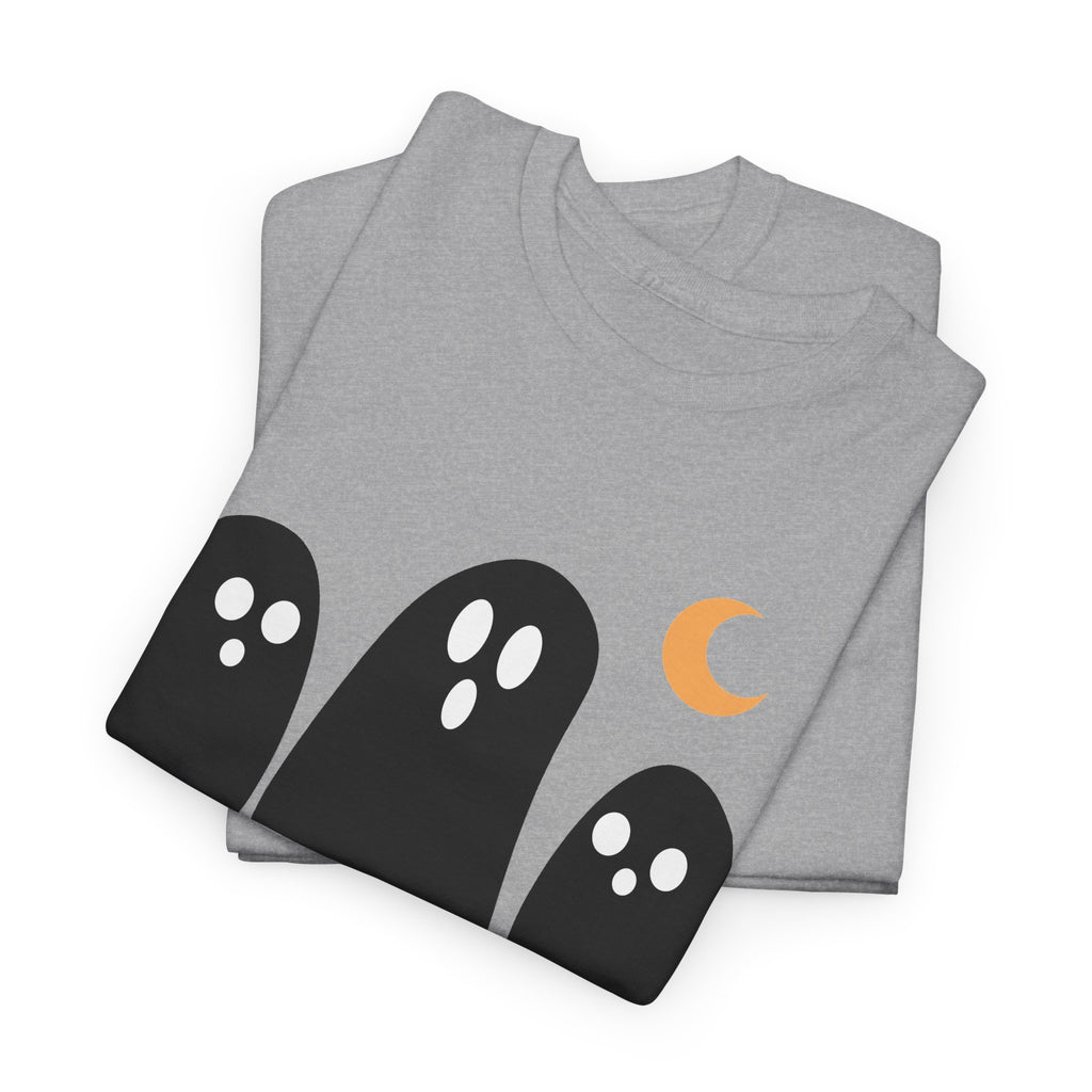 Ghost Trio Moon T-Shirt — Cute Halloween Graphic Tee