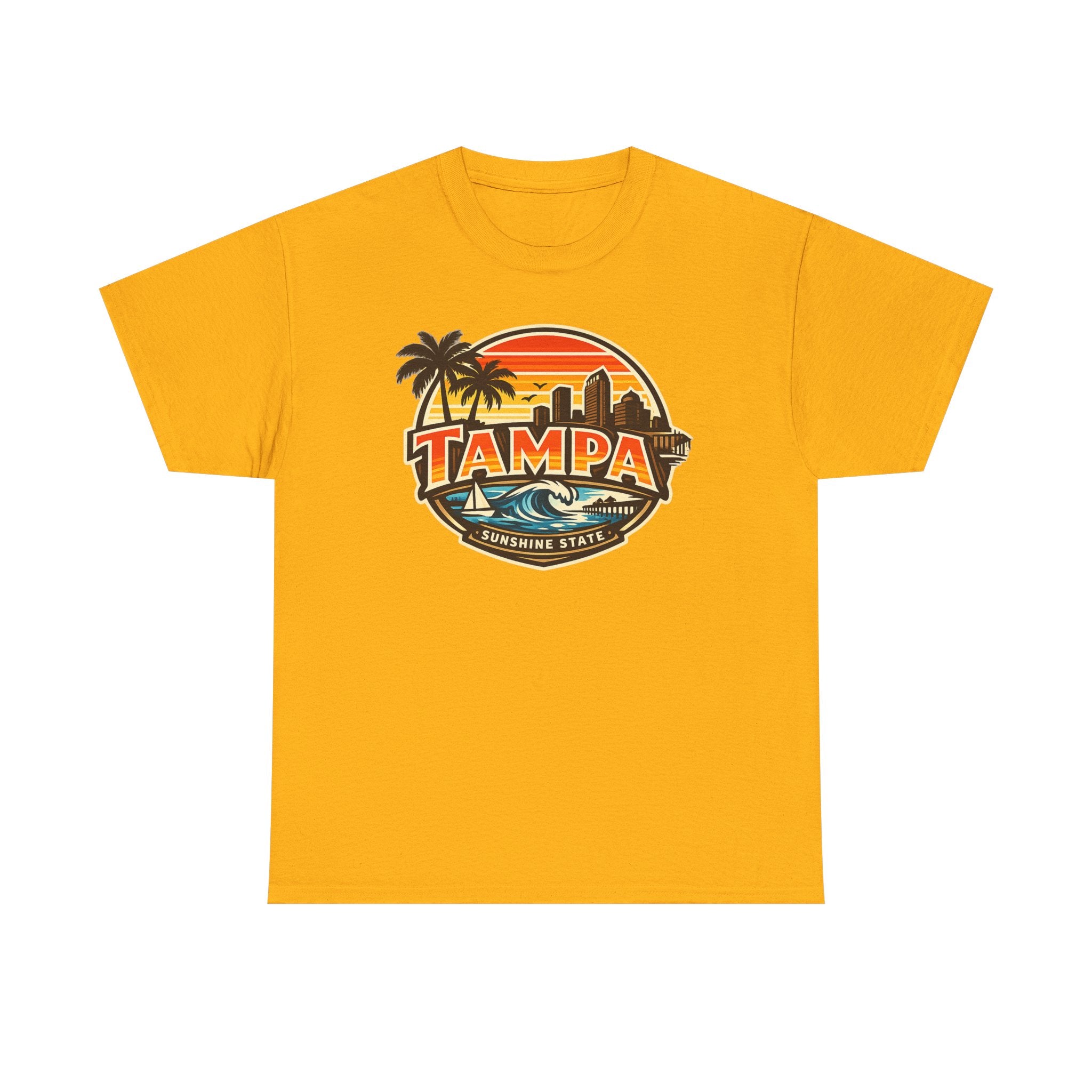 Tampa Retro Sunset T-Shirt – Vintage Palm Beach Skyline Tee