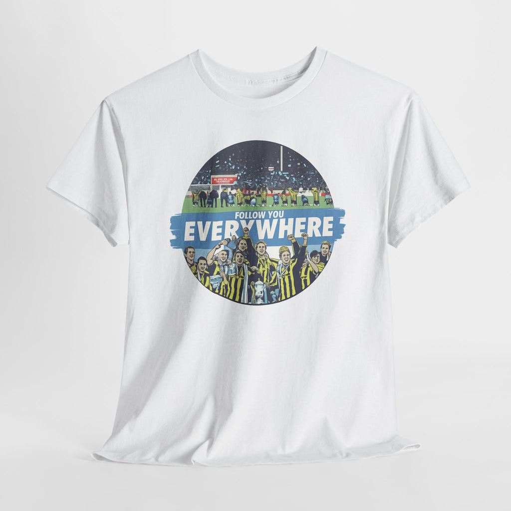Manchester City Everywhere Soccer Crowd Graphic Tee — 'Follow You Everywhere' Fan Shirt