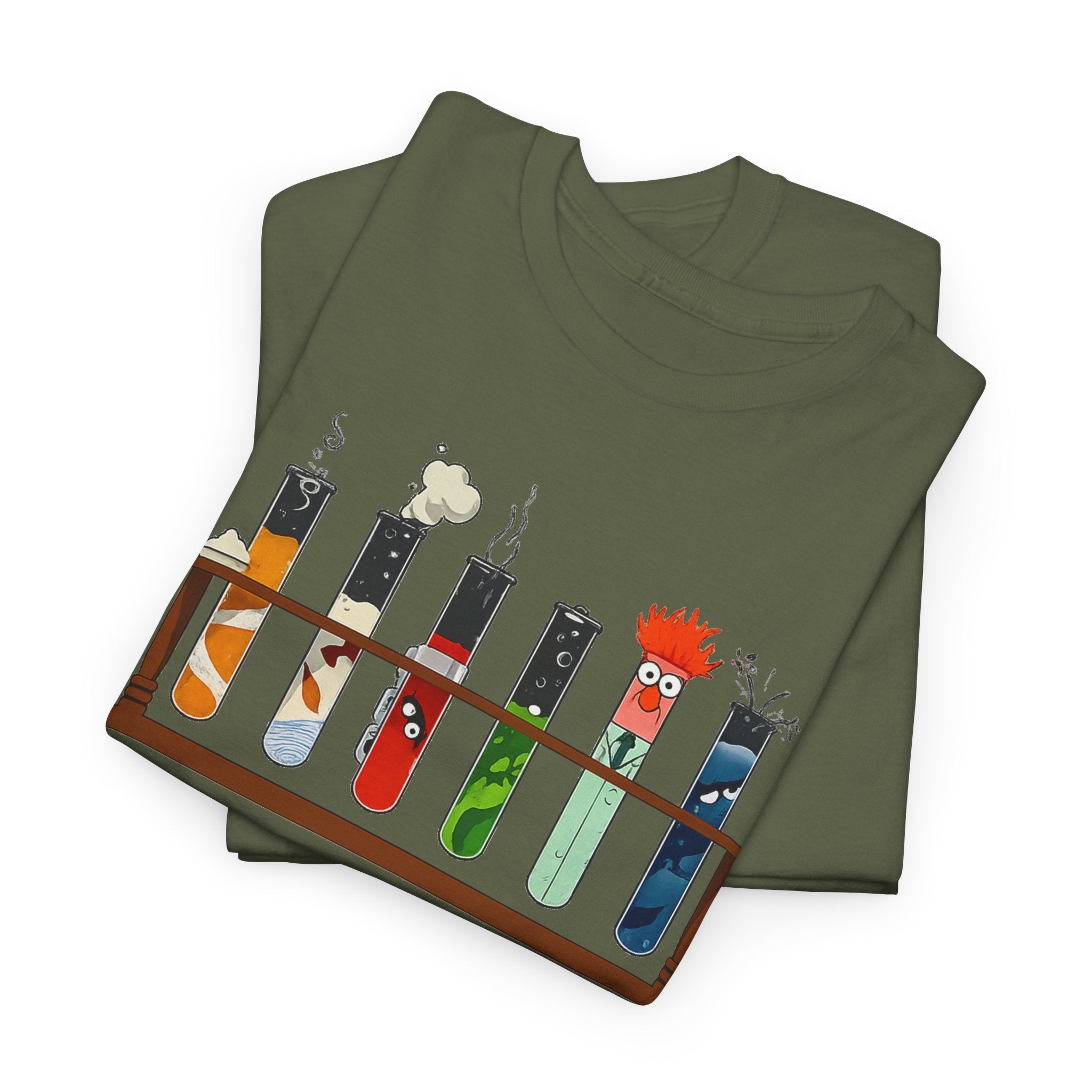Muppets Beaker Science Test Tube Cats T‑Shirt — Cute Laboratory Cat Illustrations Tee
