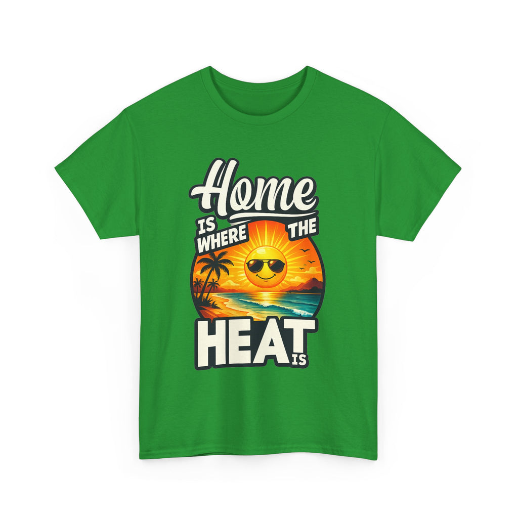 Home Is Where The Heat Is T-Shirt — Retro Beach Sunset Tee