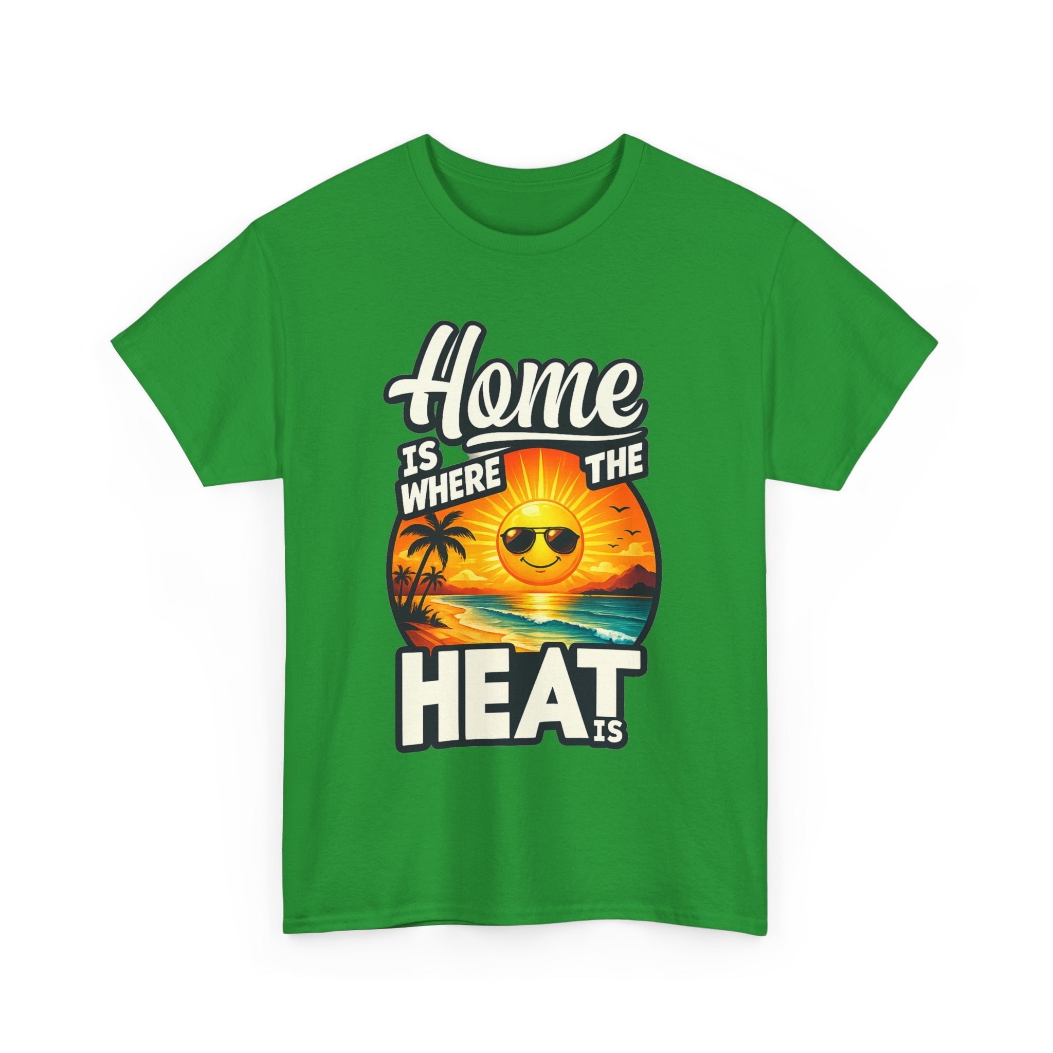Home Is Where The Heat Is T-Shirt — Retro Beach Sunset Tee