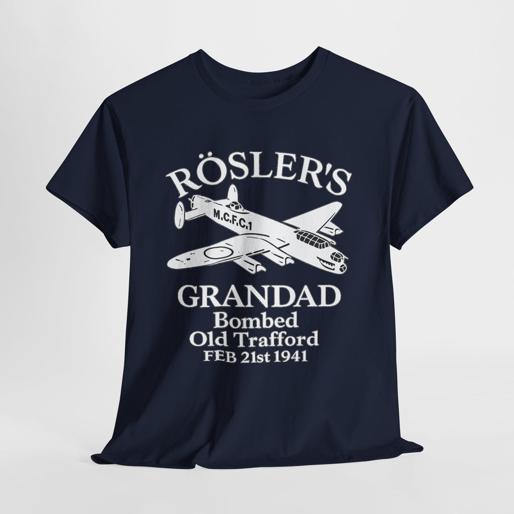 Rösler's Grandad Bombed Old Trafford Tee — WWII Tribute Military Plane Shirt (Feb 21, 1941)