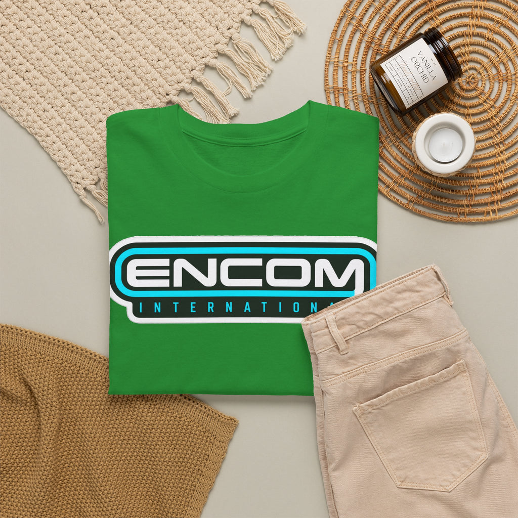 ENCOM International Logo Cotton T-Shirt — Retro Tech Gaming Tee