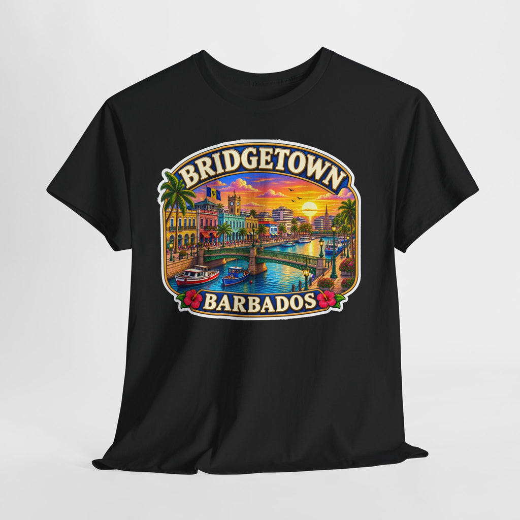Bridgetown Barbados Vintage Sunset Tee — Caribbean Travel Souvenir T-Shirt
