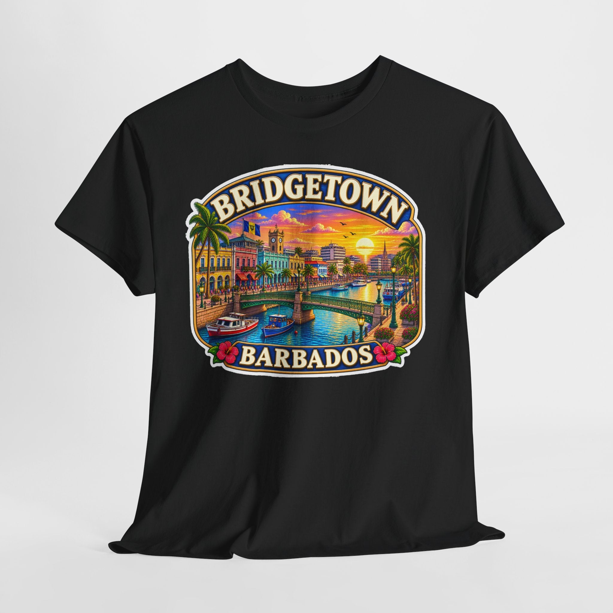 Bridgetown Barbados Vintage Sunset Tee — Caribbean Travel Souvenir T-Shirt