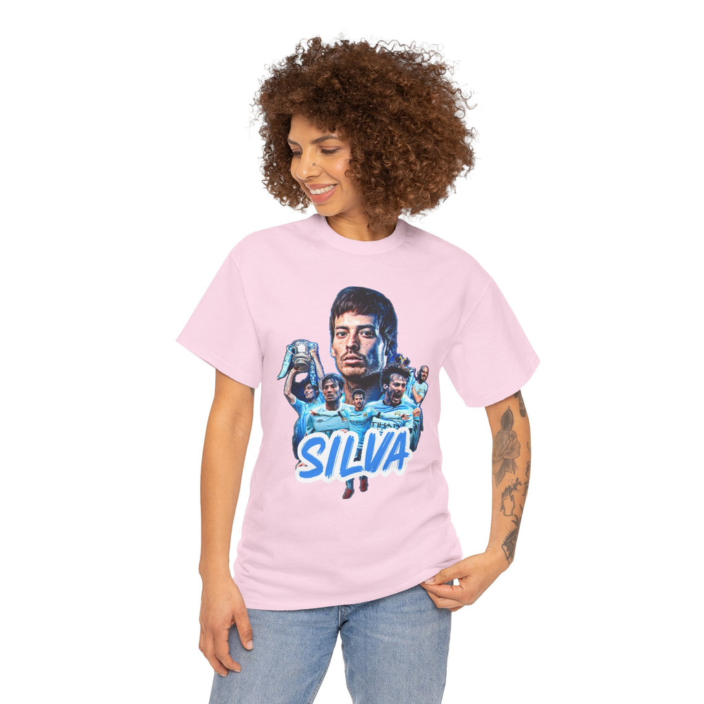 David Silva Manchester City Soccer Tee — Classic Player Portrait Football Shirt