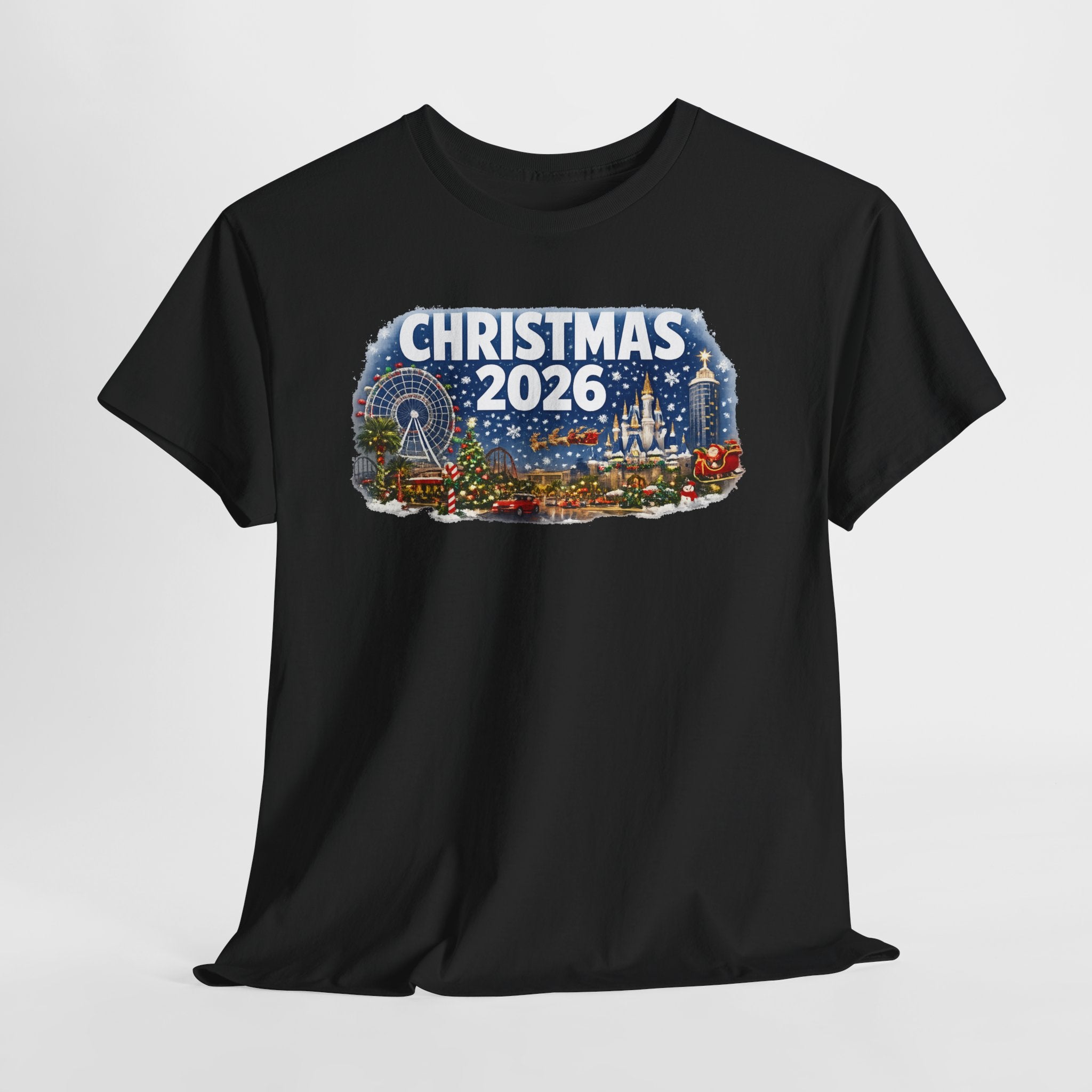 Christmas 2026 Holiday Tee — Festive Winter Village Graphic T-Shirt